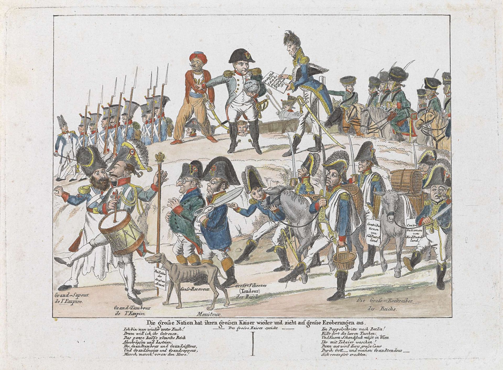 Napoleons leger trekt weer ten strijde, 1815 by Johann Michael Voltz