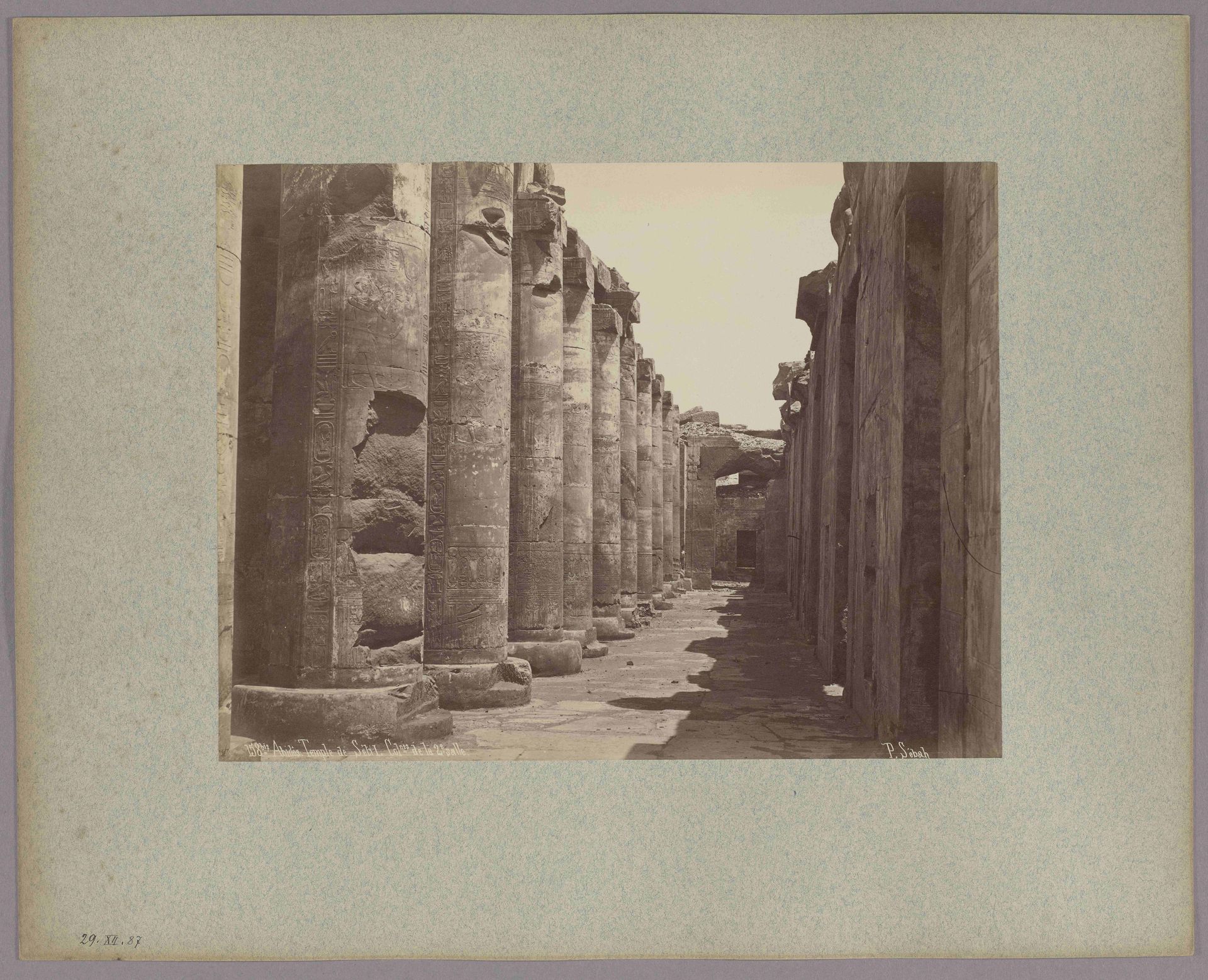 Abydos_ Temple of Sethi I., Columns of the Second Hall, No. 158bis by Pascal Sébah