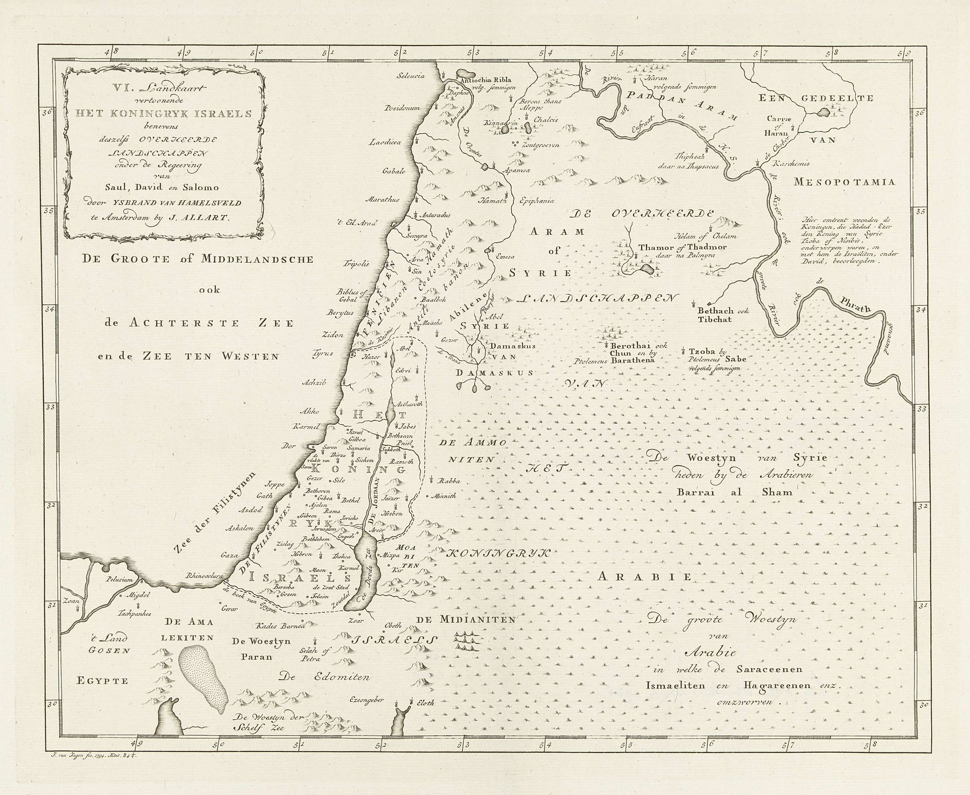 Kaart van Israël by Jan van Jagen