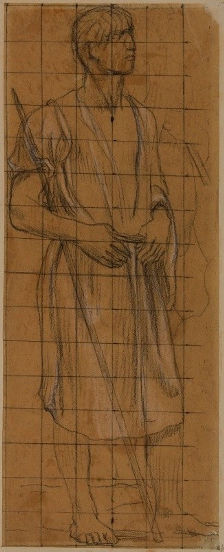 Homme drapé debout et étude d’homme tenant une lance by Pierre Puvis de Chavannes