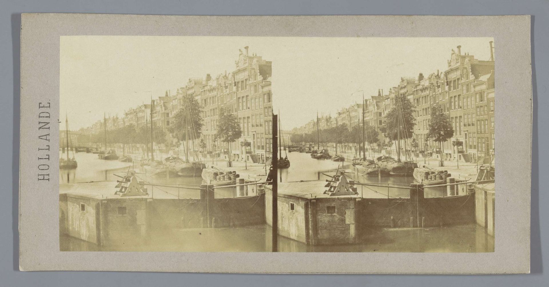 Sluis aan de Singel in Amsterdam, mogelijk de Haarlemmersluis by Charles-Henri Plaut