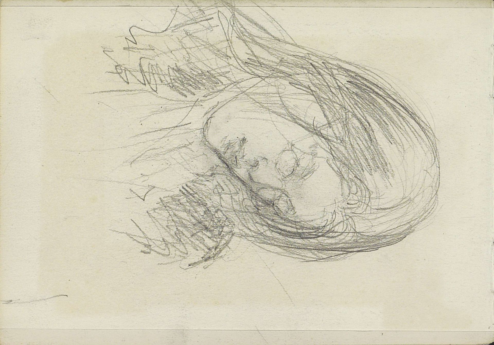 Kop van een meisje met een bril by Jozef Israëls