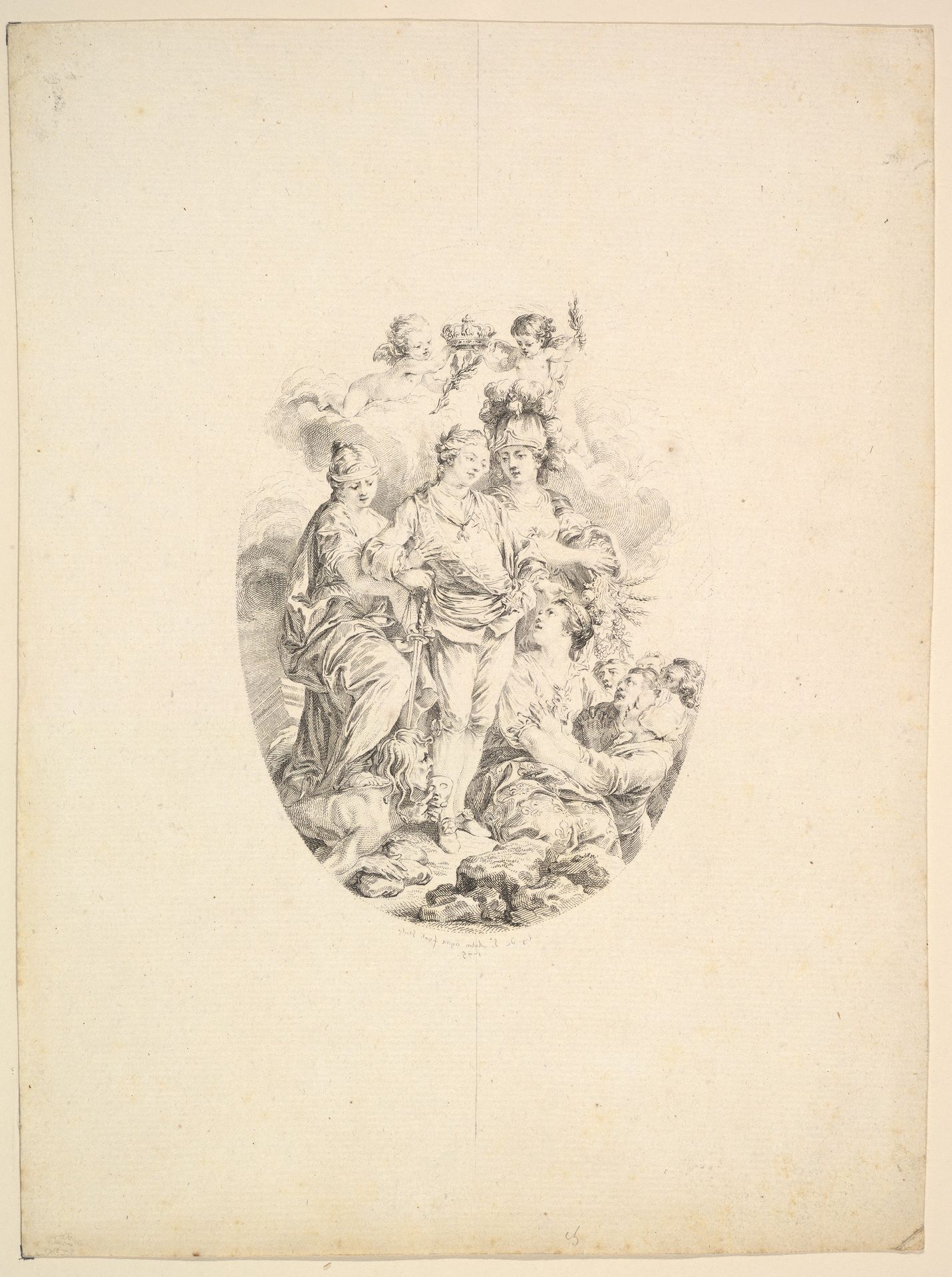 Allegory of Louis XVI on the Occasion of his Accession to the Throne of France in 1774 by Augustin de Saint-Aubin