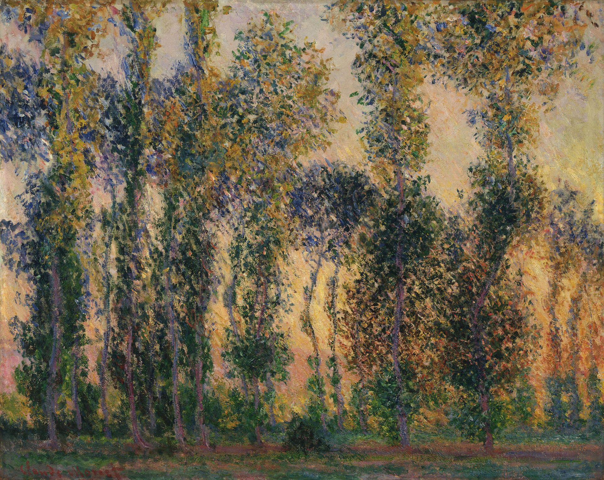 Poplars at Giverny by Claude Monet