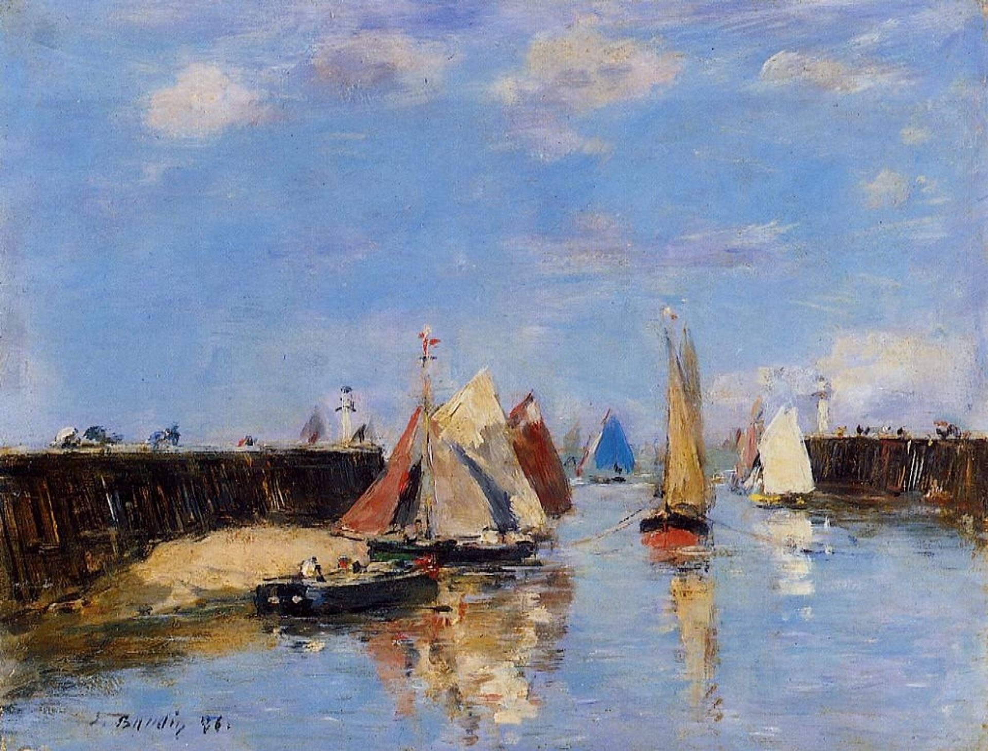 The Port of Trouville by Eugène Boudin