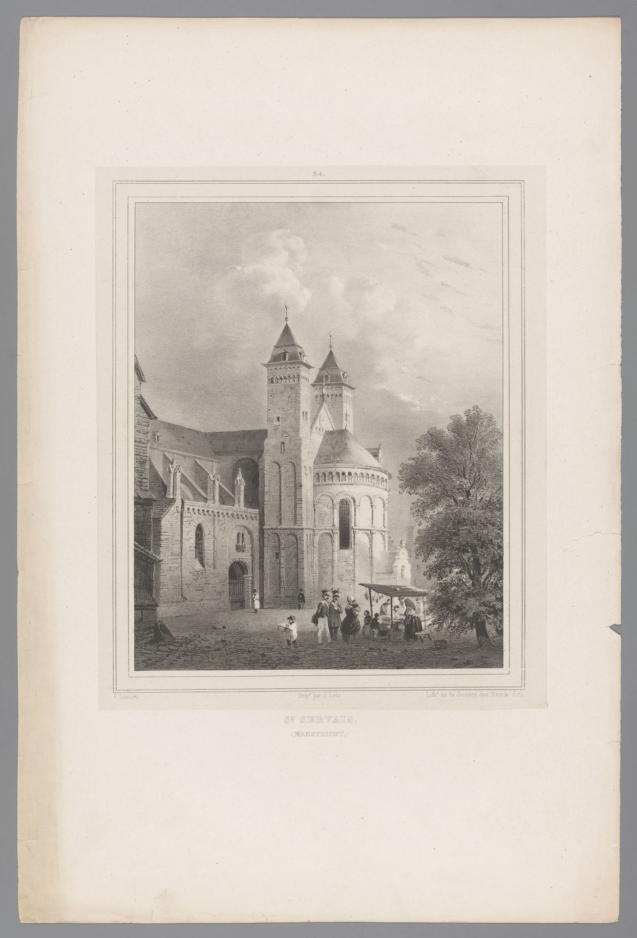 Gezicht op het koor van de Sint-Servaasbasiliek te Maastricht by Paulus Lauters