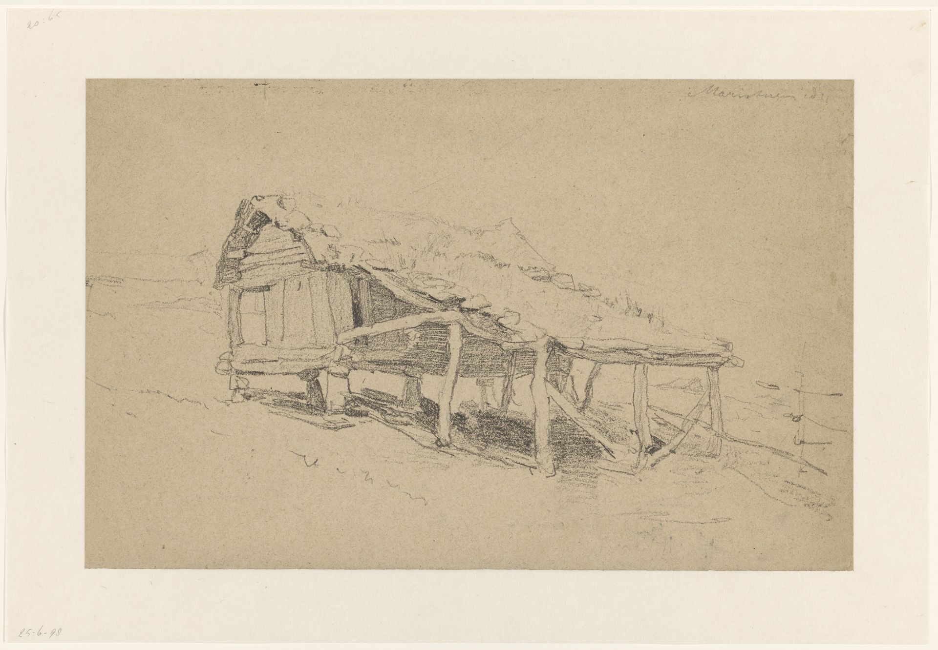 Hutje op palen, bij Maristuen, Noorwegen by Willem Maris