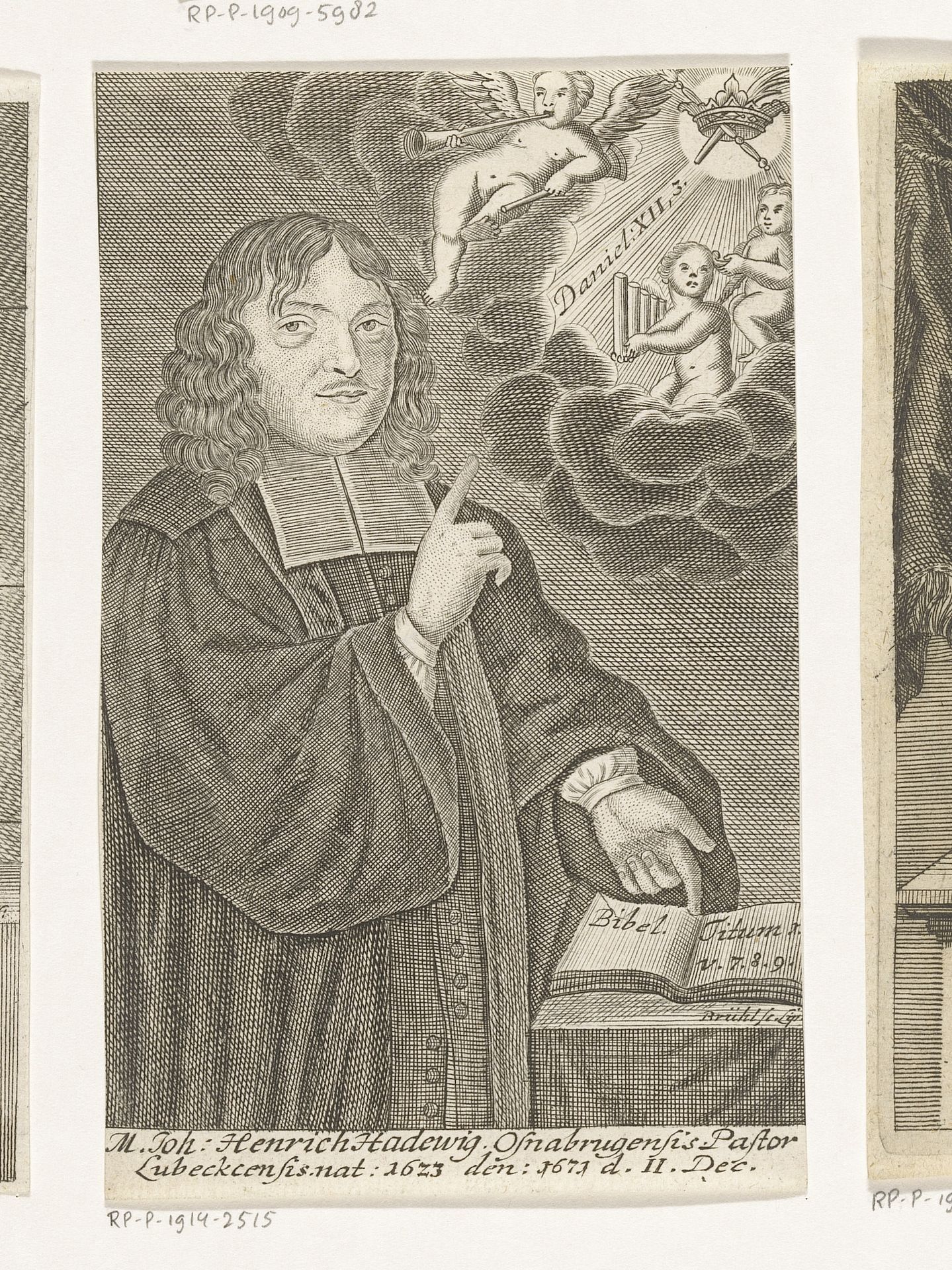 Portret van Johann Heinrich Hadewig by Johann Benjamin Brühl