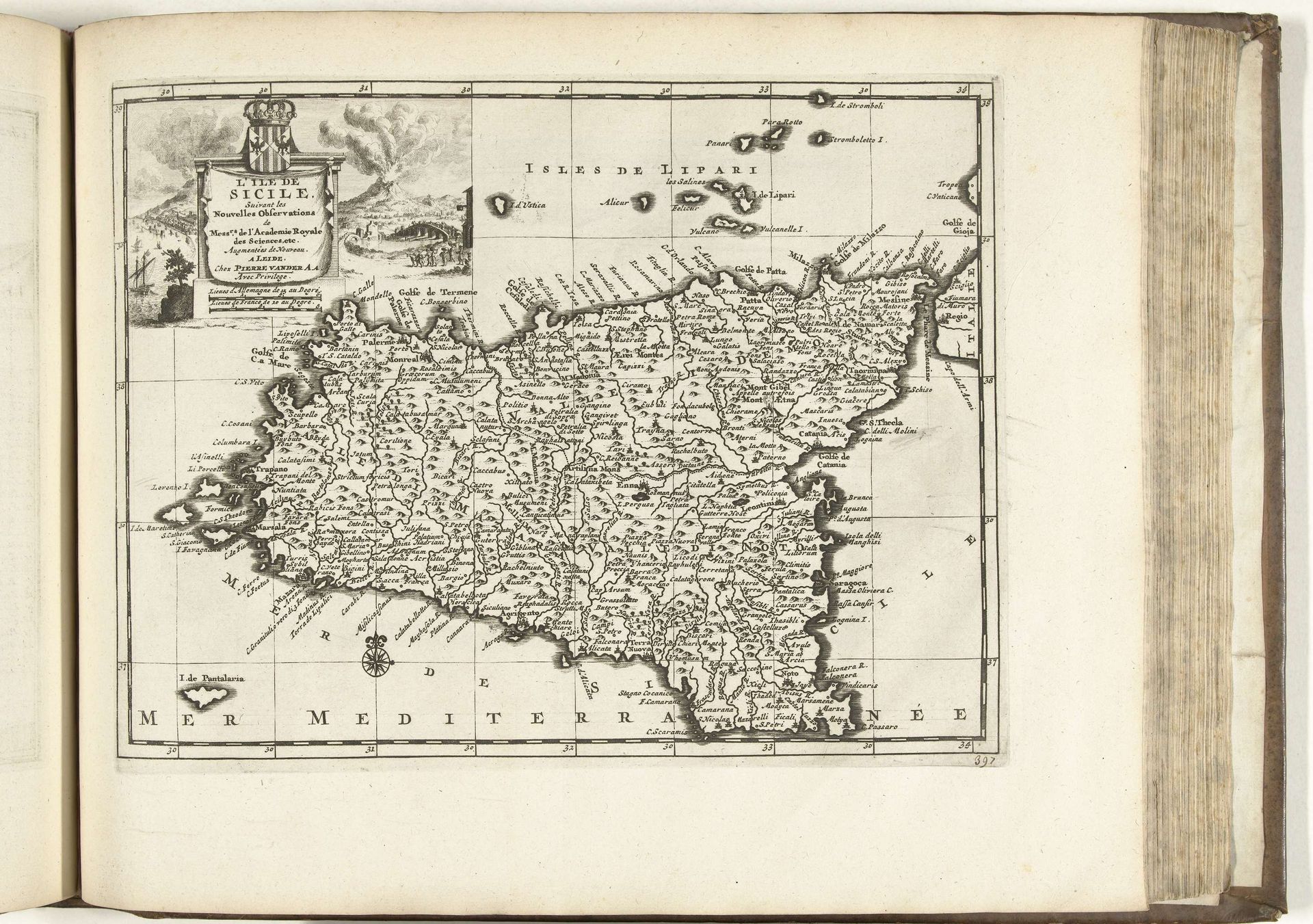 Kaart van Sicilië, 1726 by Anonymous