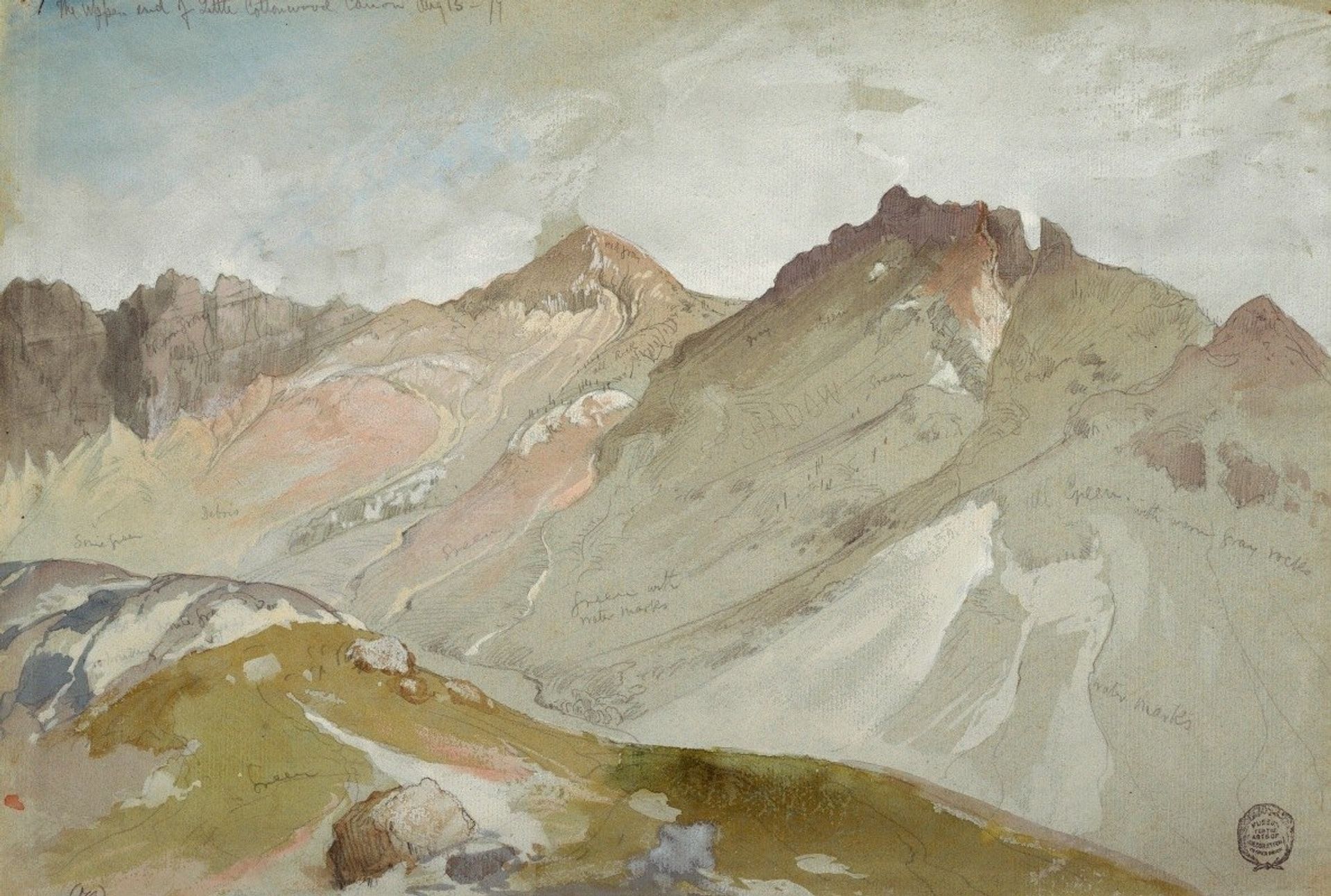 The Upper End of Little Cottonwood Canyon, Wasatch Range, near Ogden, Utah by Thomas Moran