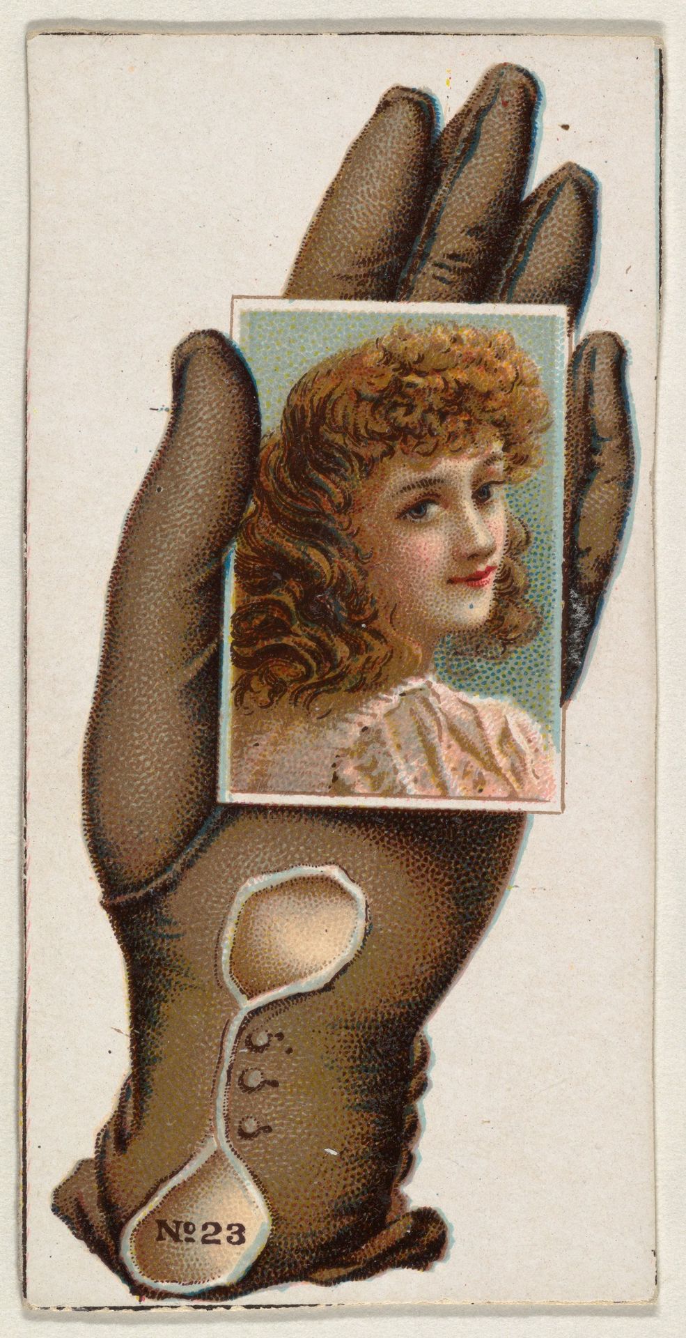 Card Number 23, cut-out from banner advertising the Opera Gloves series (G29) for Allen & Ginter Cigarettes by Allen & Ginter