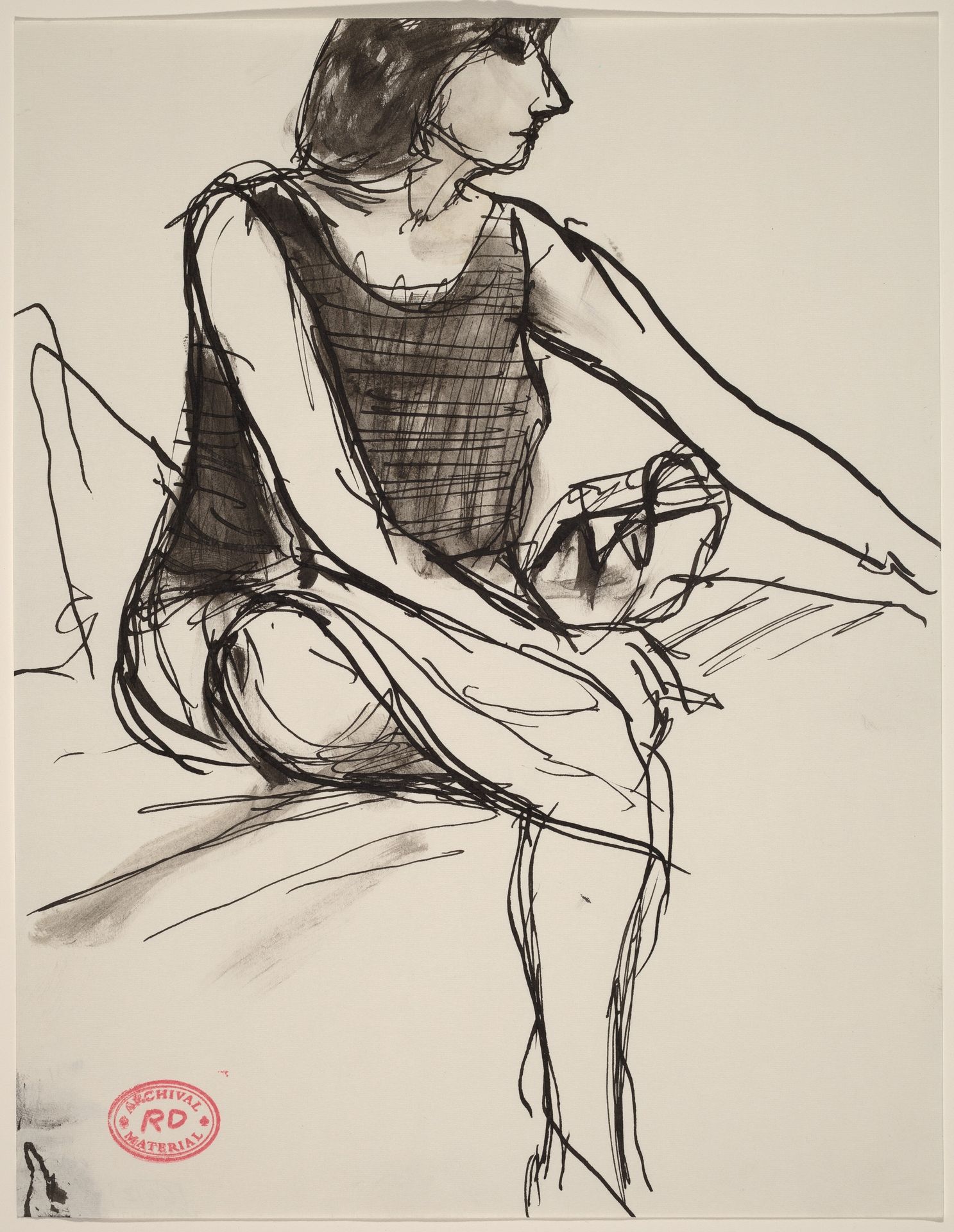 Untitled [woman with cigarette seated beside her purse] by Richard Diebenkorn