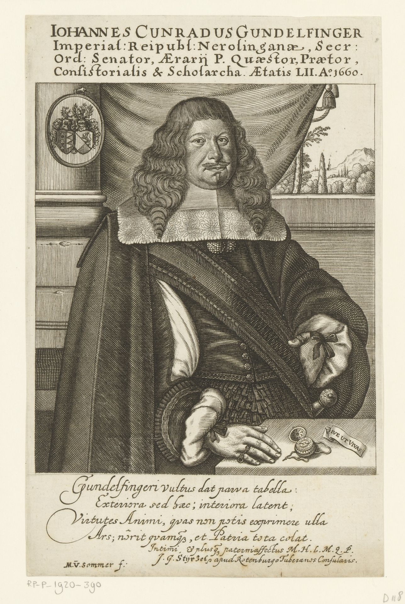 Portret van Johann Conrad Gundelfinger by Matthias van Sommer