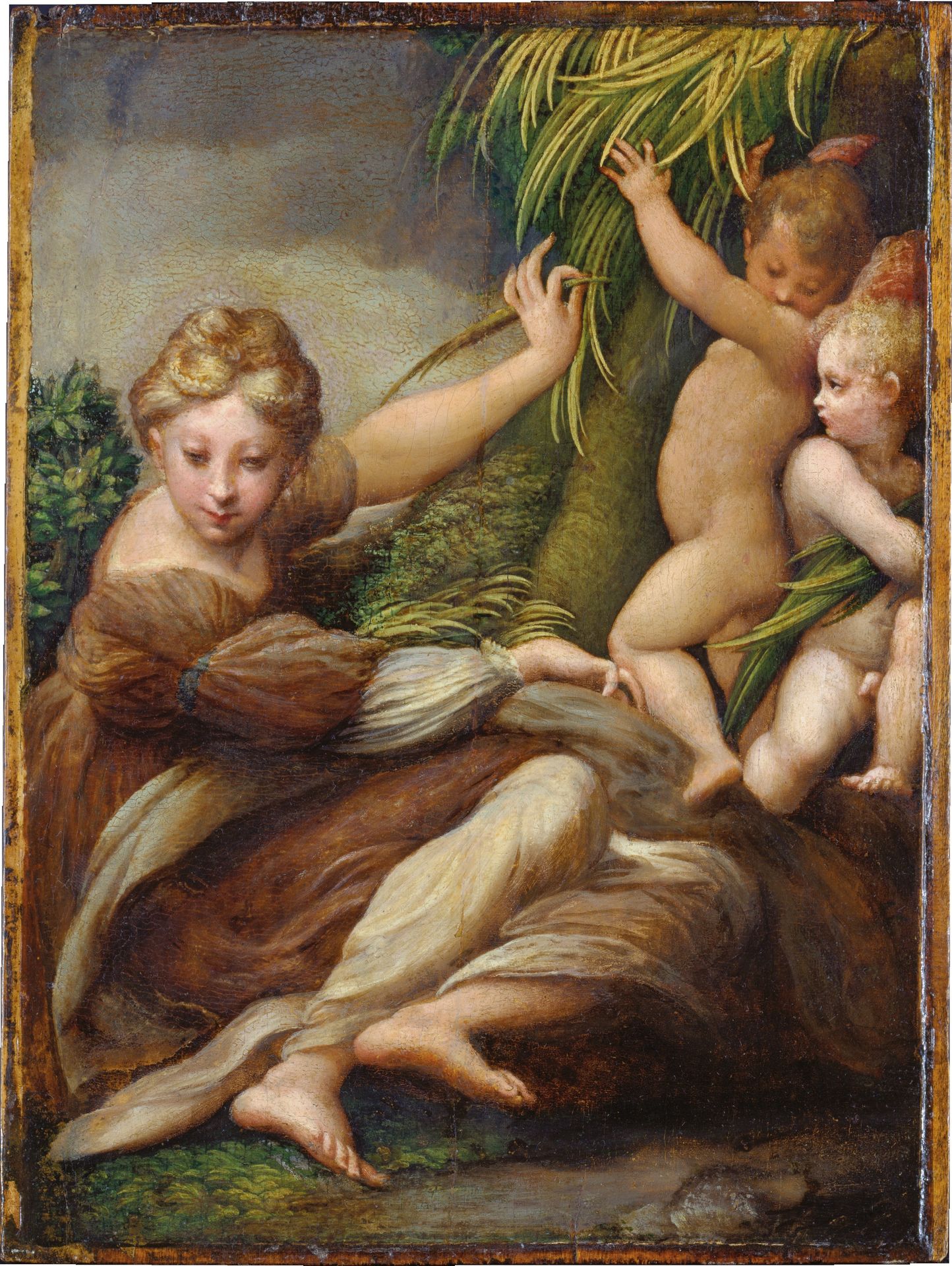 Female Martyr with Angels (Saint Catherine of Alexandria_) by Parmigianino