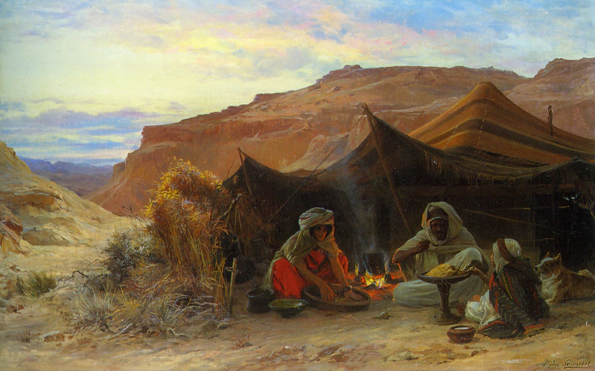 Bedouins in the Desert. by Eugène Girardet