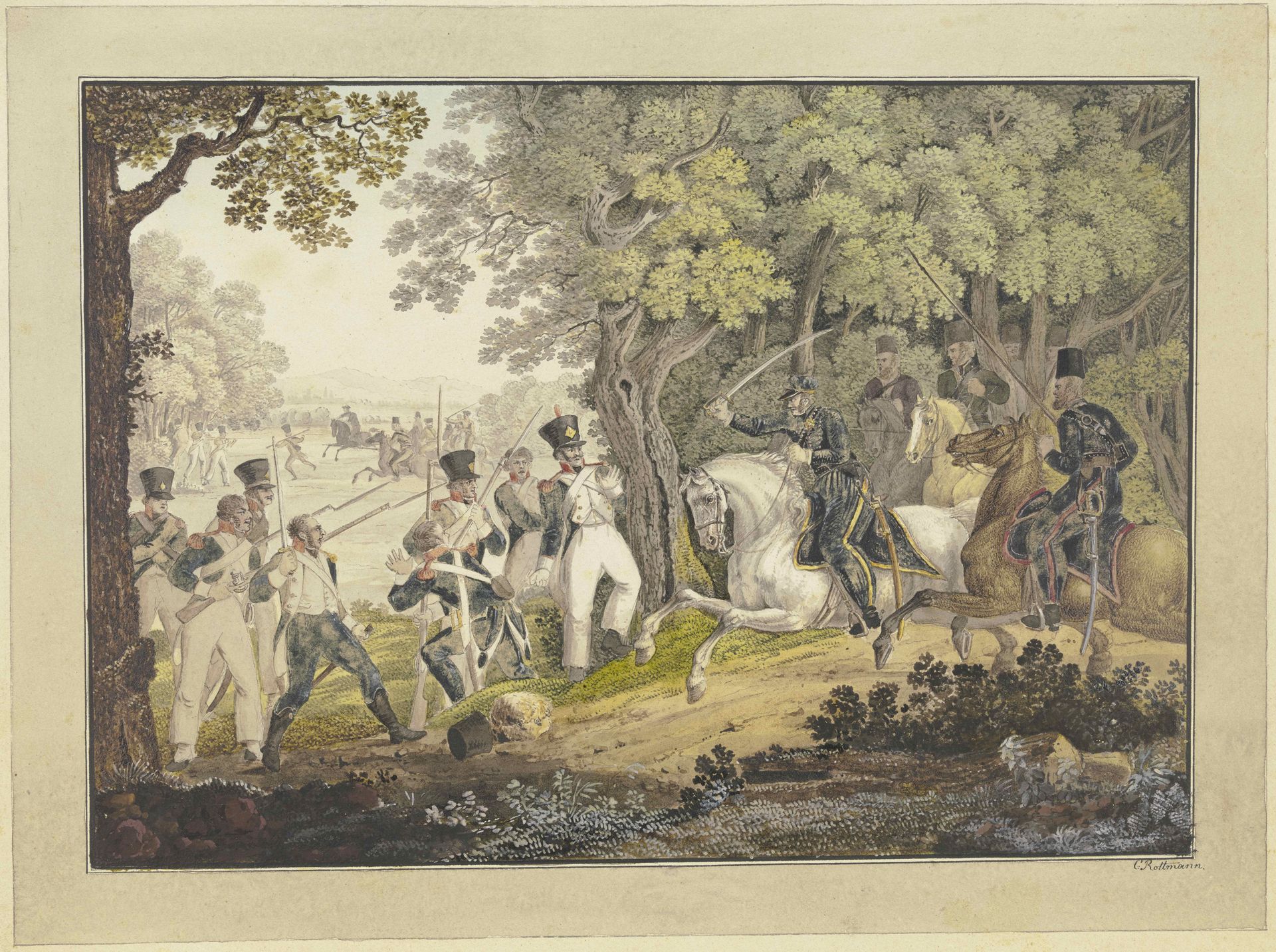 Turkish horseback ambush by Carl Rottmann