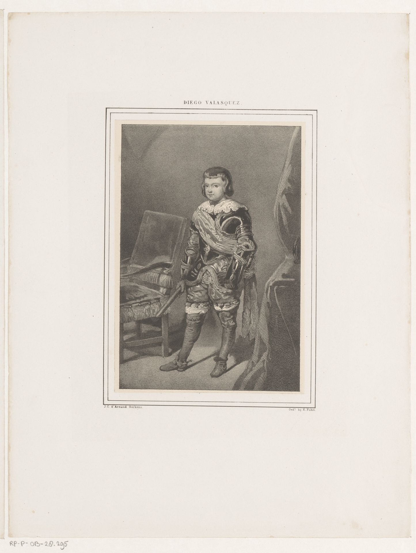 Portret van prins Balthasar Charles van Spanje by Johannes Christiaan d' Arnaud Gerkens