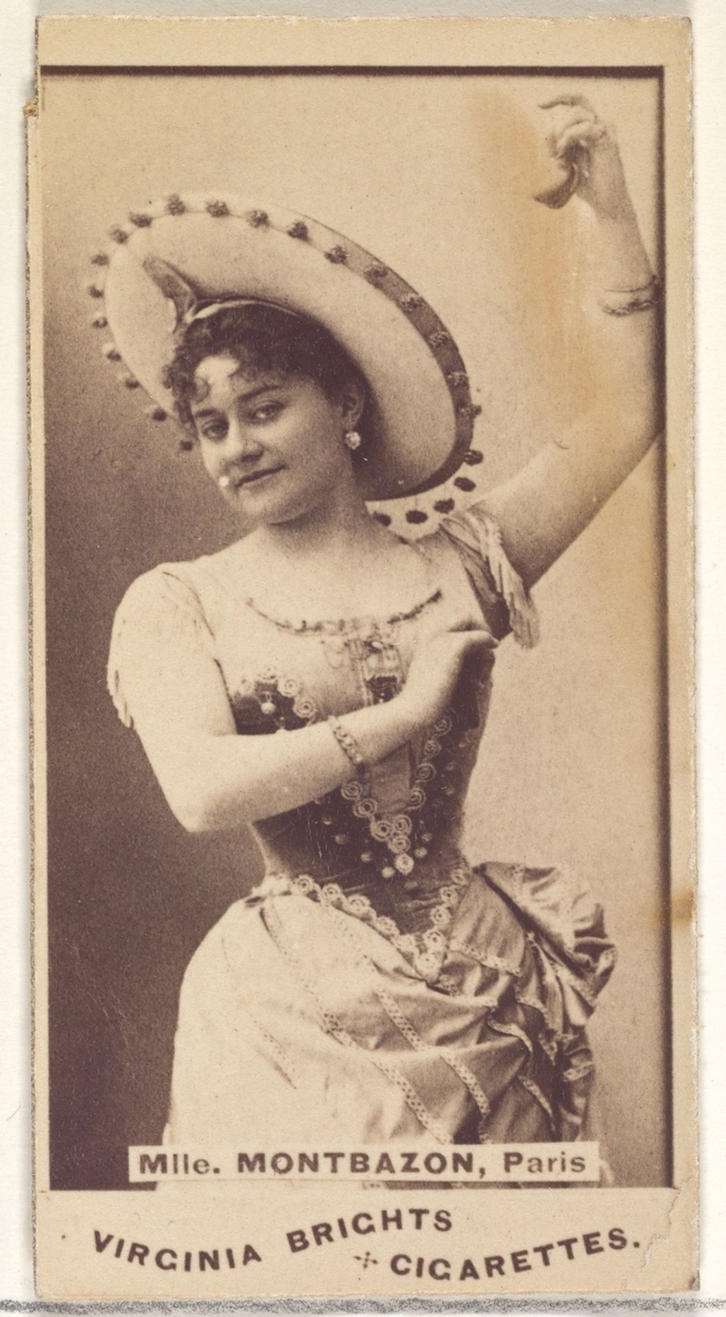 Mlle. Montbazon, Paris, from the Actors and Actresses series (N45, Type 1) for Virginia Brights Cigarettes by Allen & Ginter