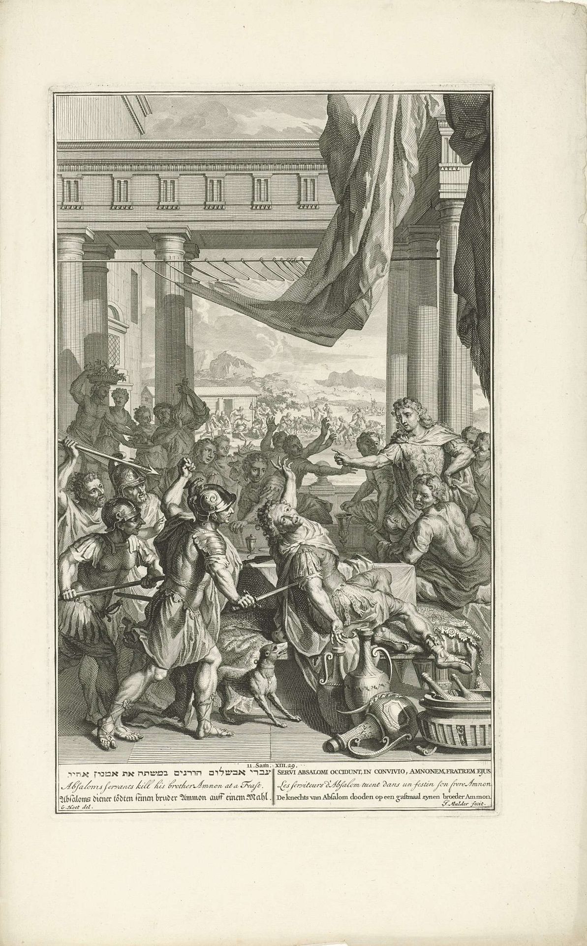 Absaloms knechten doden zijn broer Amnon by Joseph Mulder