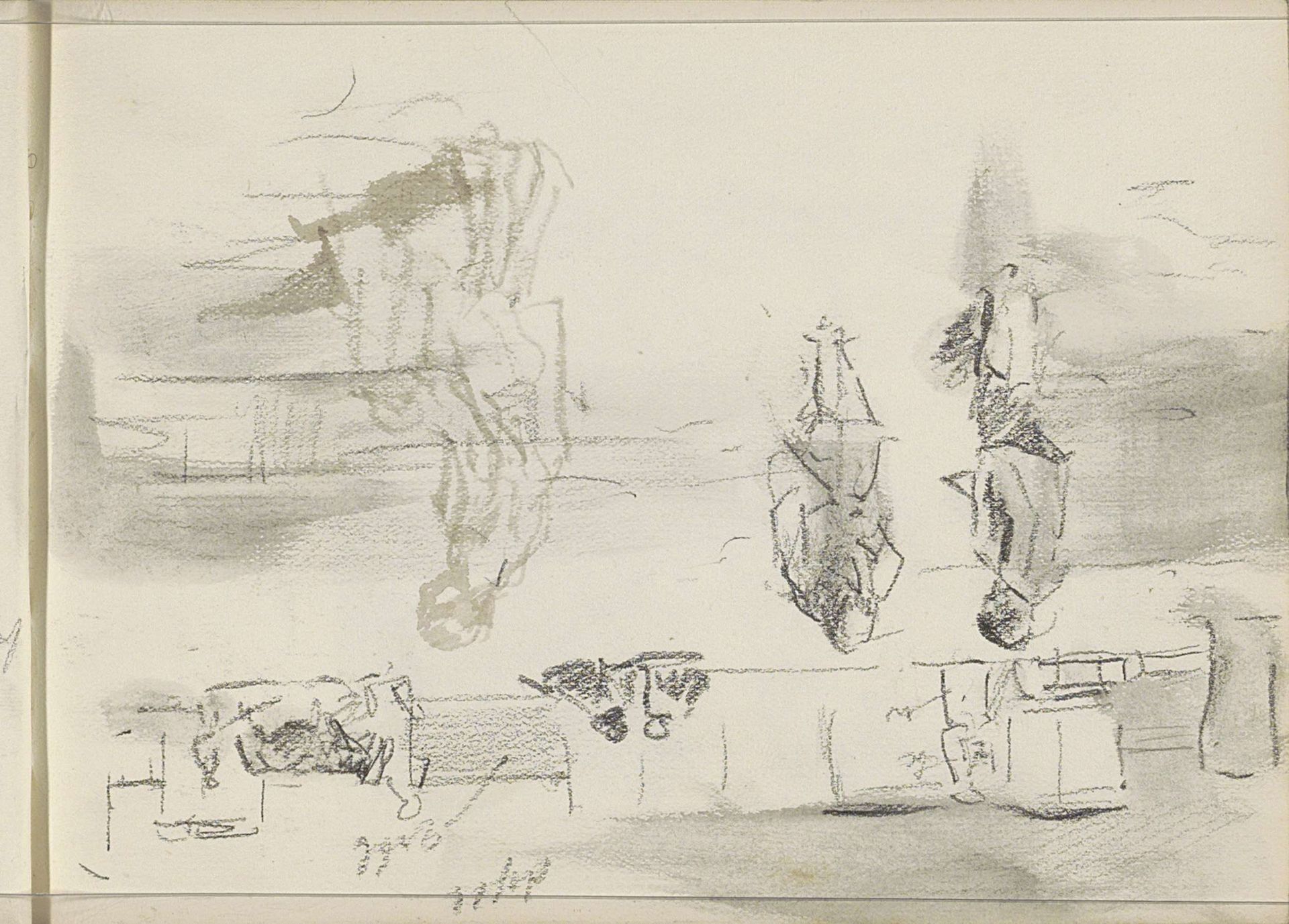 Figuren op het strand by Johan Antonie de Jonge