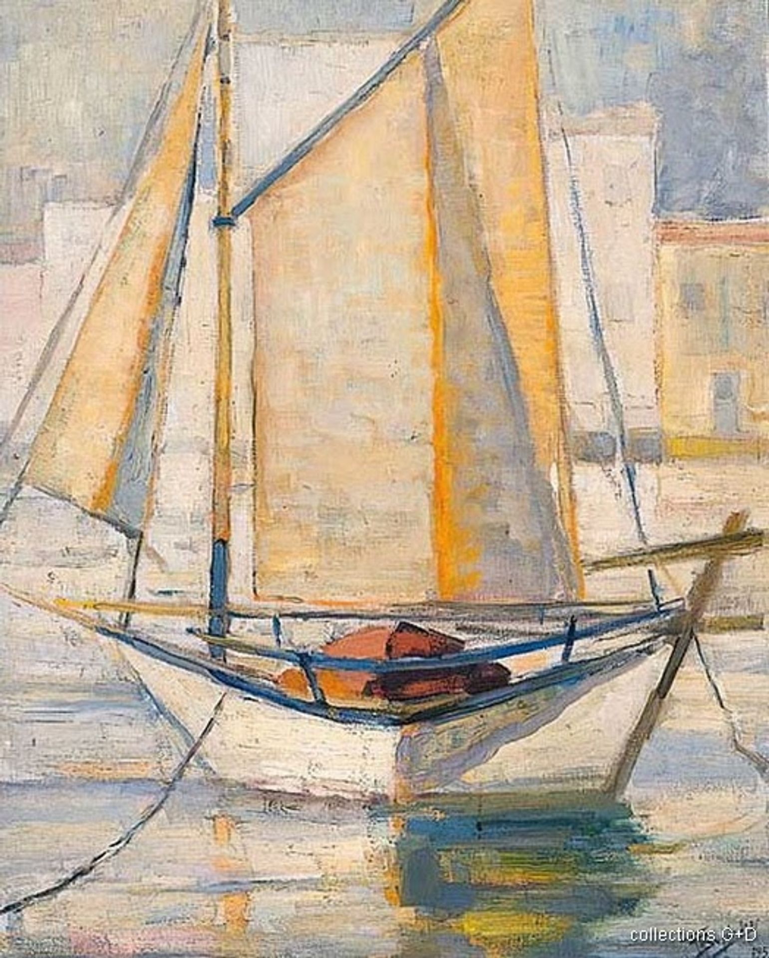 Boat with sails by Periklis Vyzantios