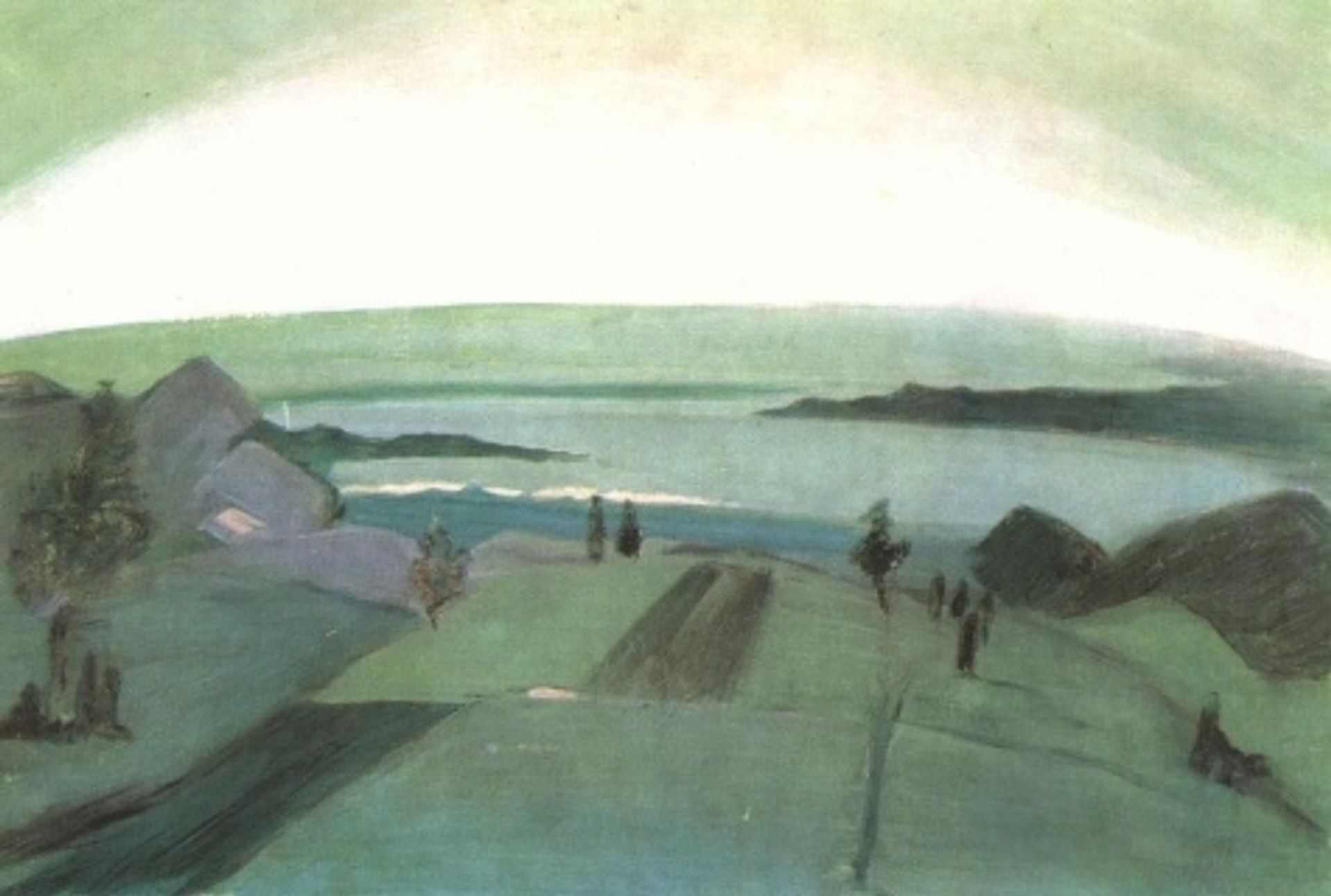 Green and Black French Landscape by Istvan Farkas