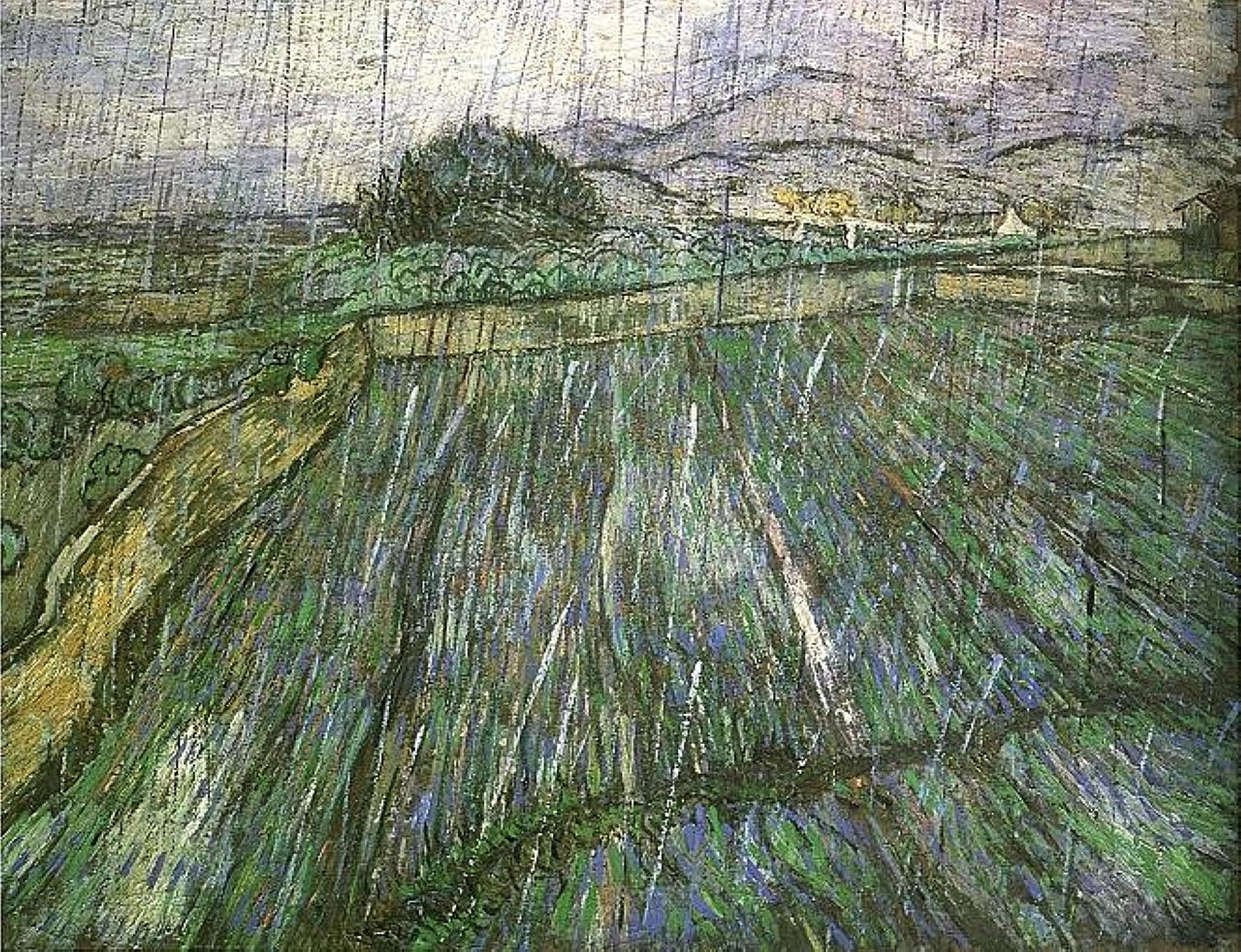 Wheat Field in Rain by Vincent van Gogh