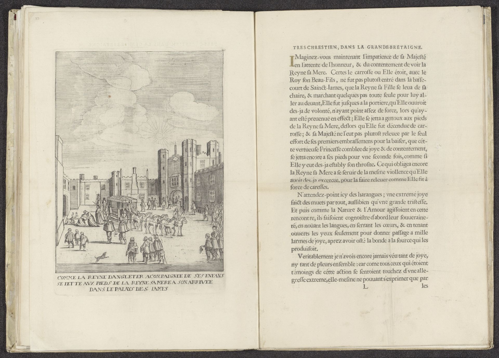 Henrietta Maria omhelst haar moeder Maria de' Medici by Anonymous