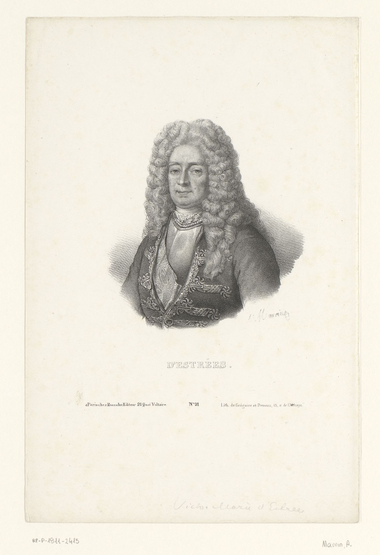 Portret van Victor-Marie d'Estrées by Antoine Maurin
