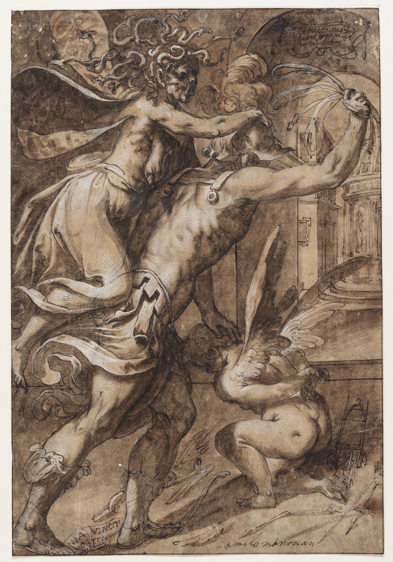 Kærlighedens tugtelse (Mars pisker Amor forfulgt af vreden) by Camillo di Capelli