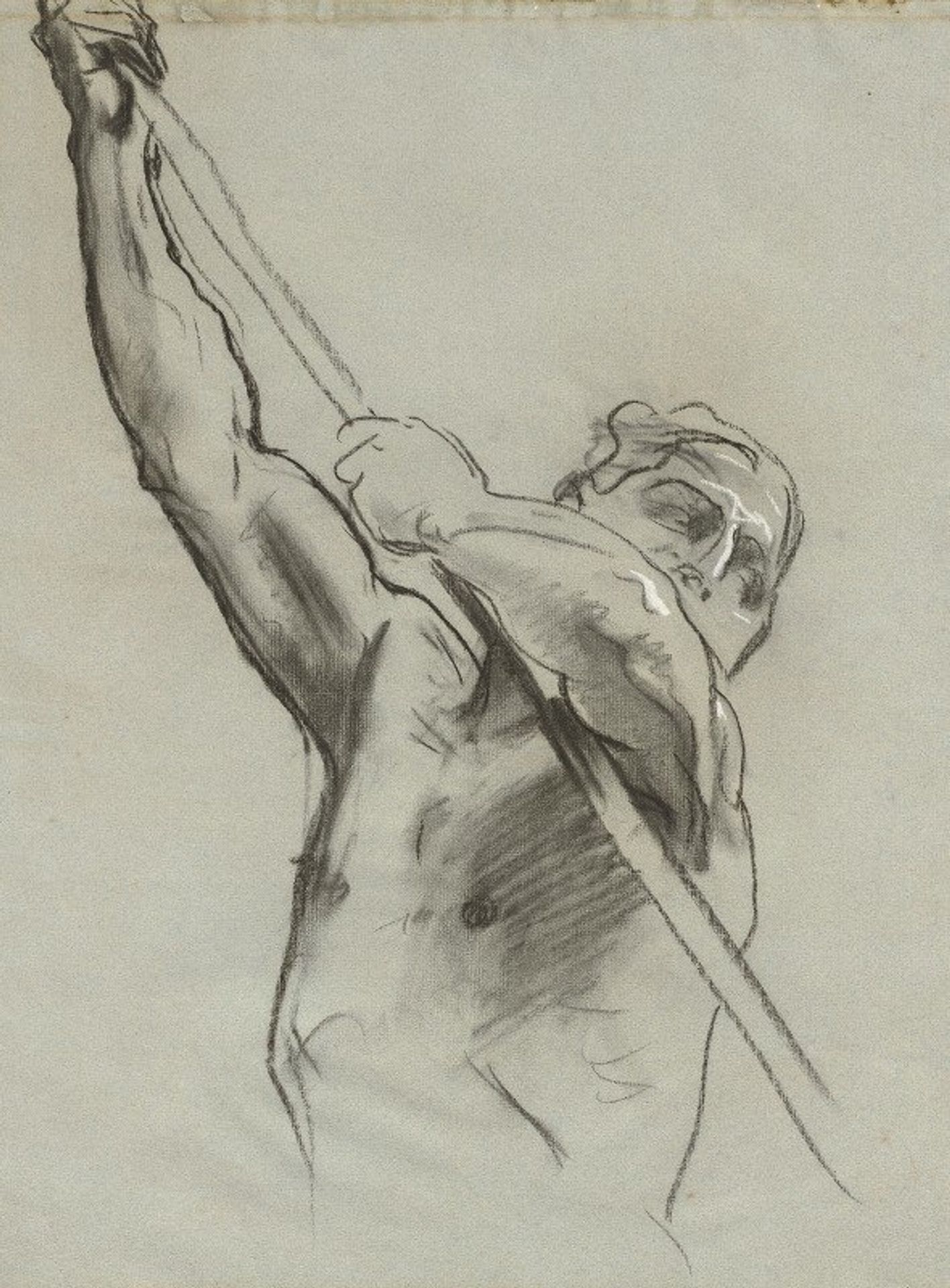 Male Torso with Pole by John Singer Sargent
