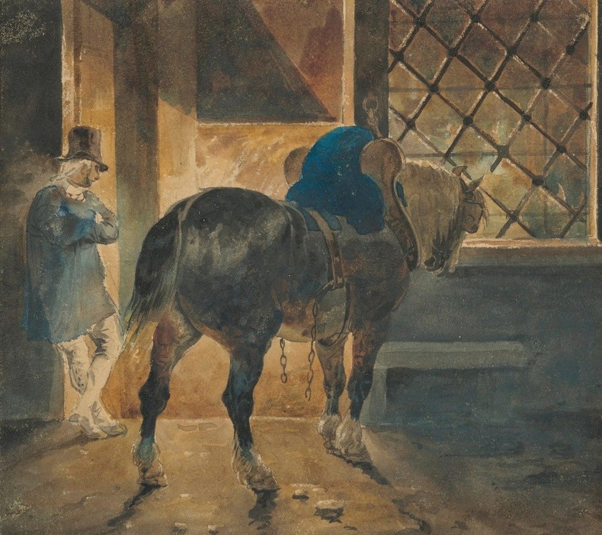 Cheval de trait à l’écurie by Théodore Géricault