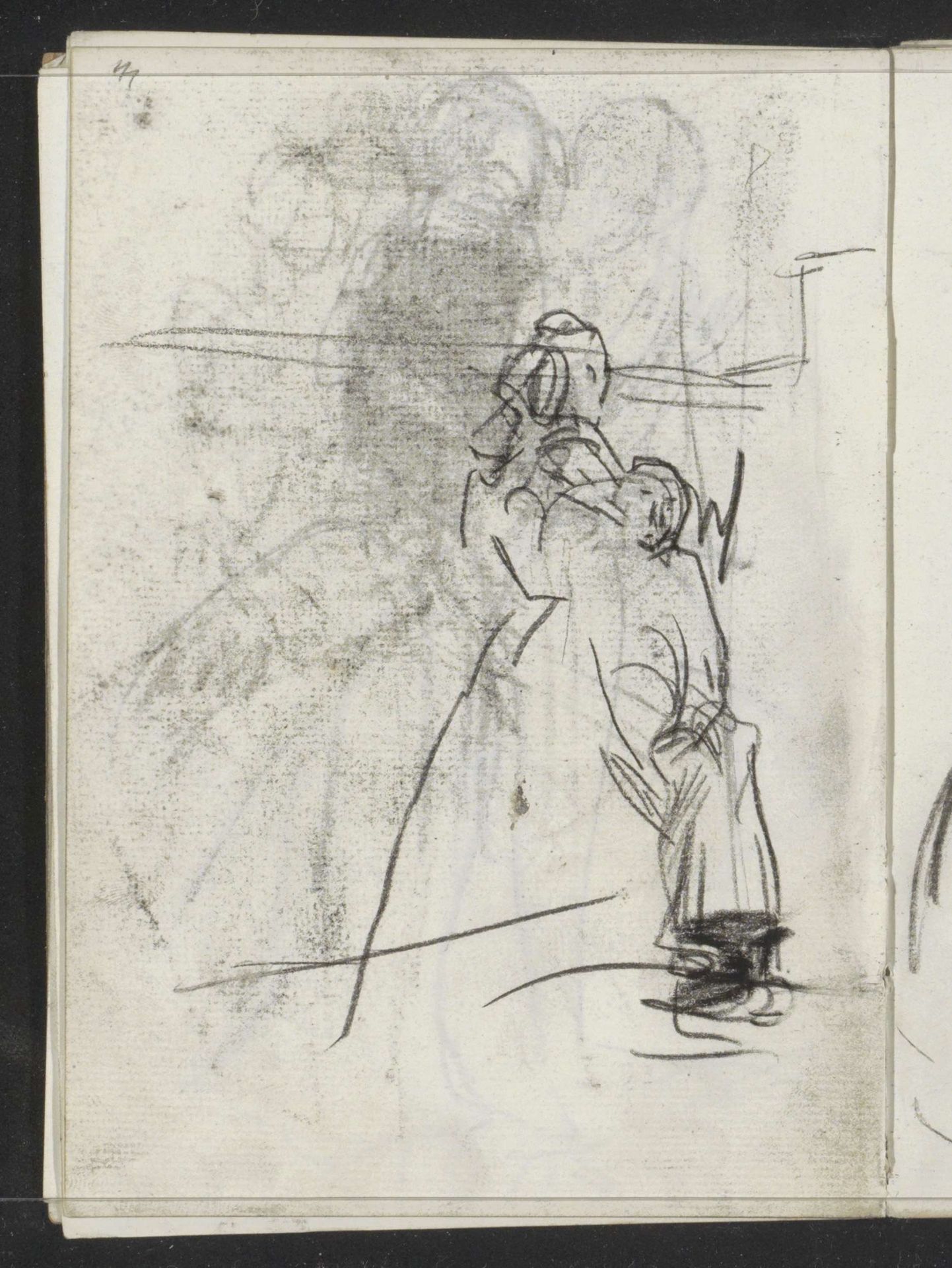 Staande vrouw met hoed naast een zittende vrouw by Isaac Israels