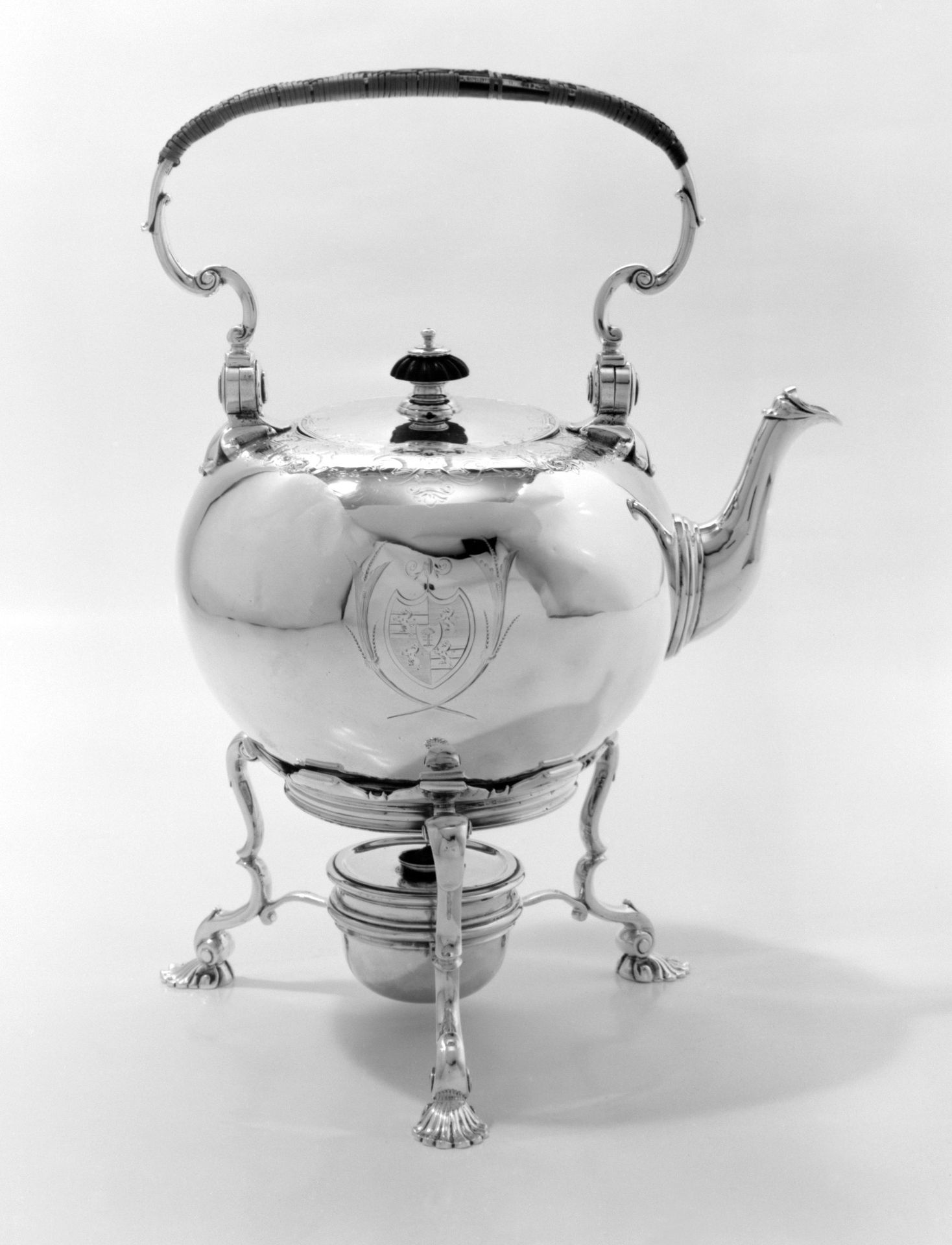 Hot water kettle with stand by Thomas Farrer