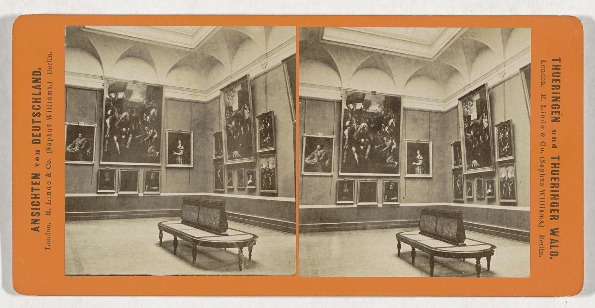 Zaal met olieverfschilderijen in het Neues Museum Weimar by Hermann Selle