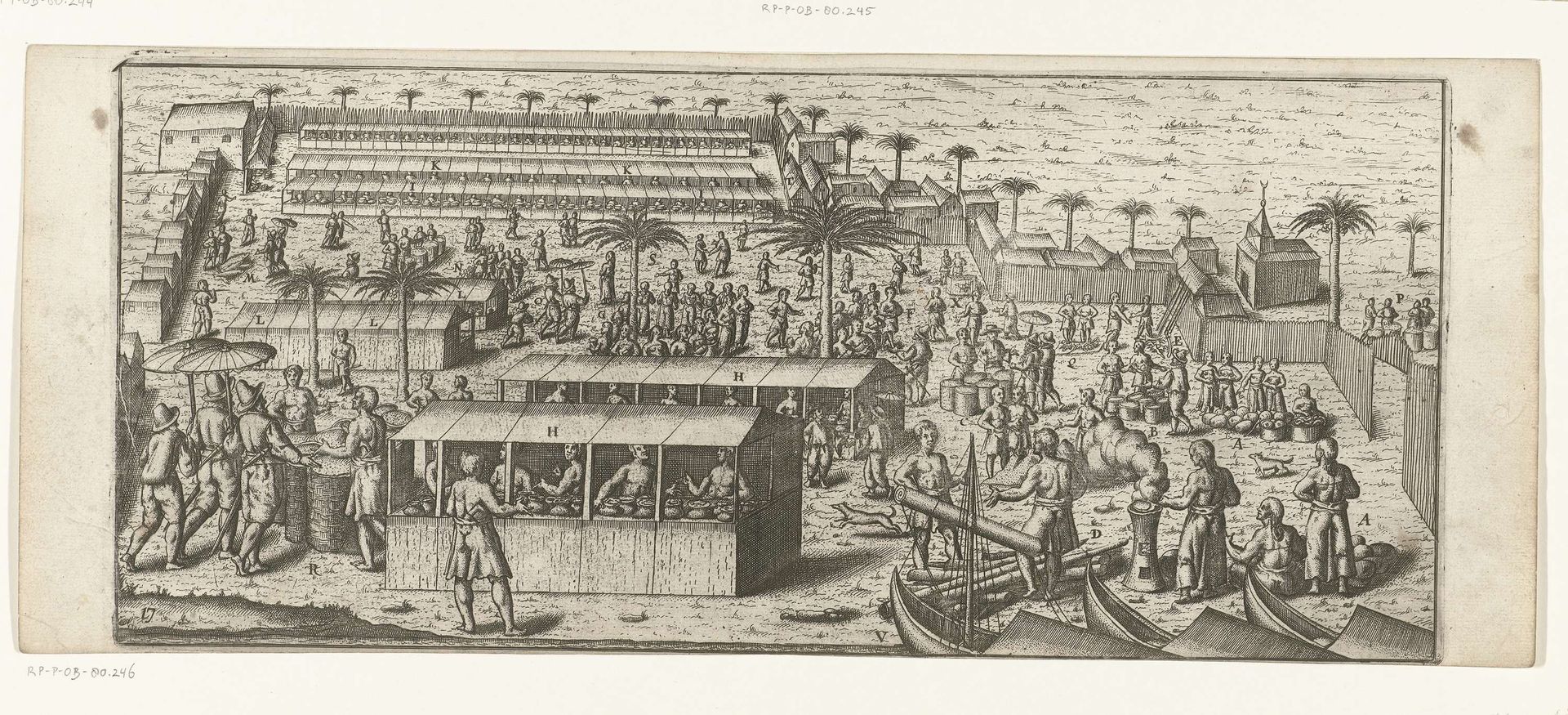 Bazaar van Bantam, 1596 by Anonymous