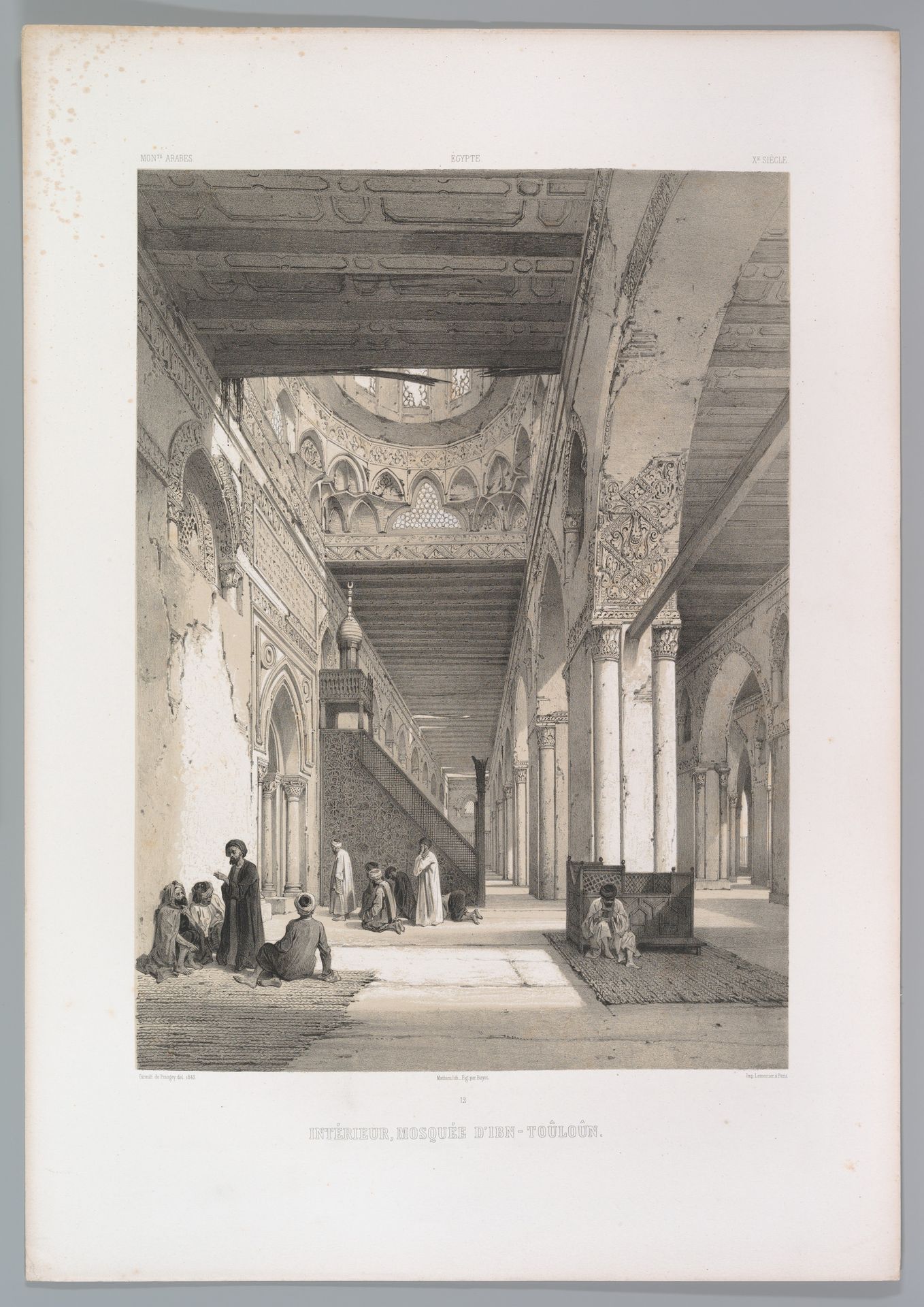 12. Intérieur, Mosquée d’Ibn Toûloûn by Joseph-Philibert Girault de Prangey