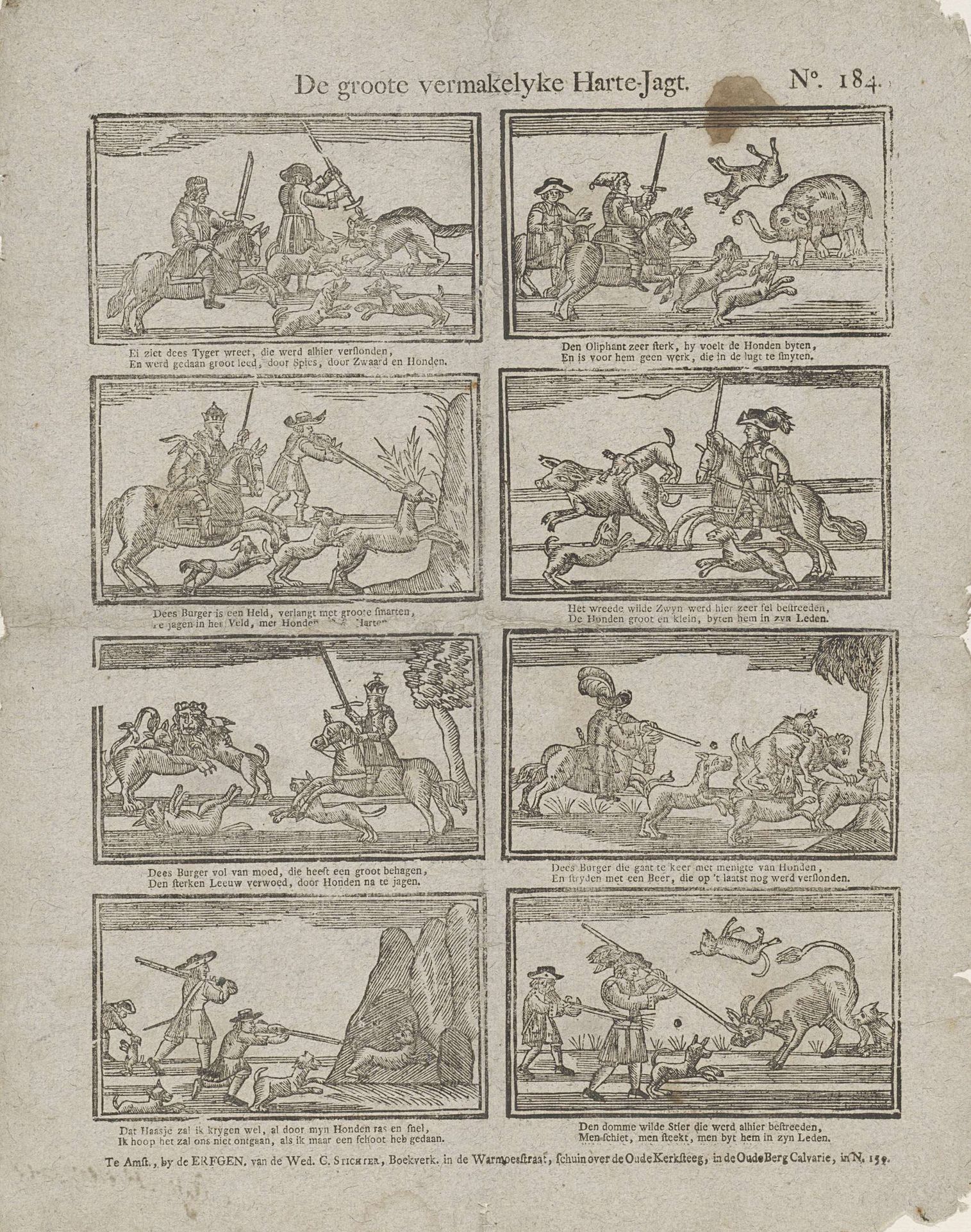 De groote vermakelyke harte-jagt by erven weduwe Cornelis Stichter