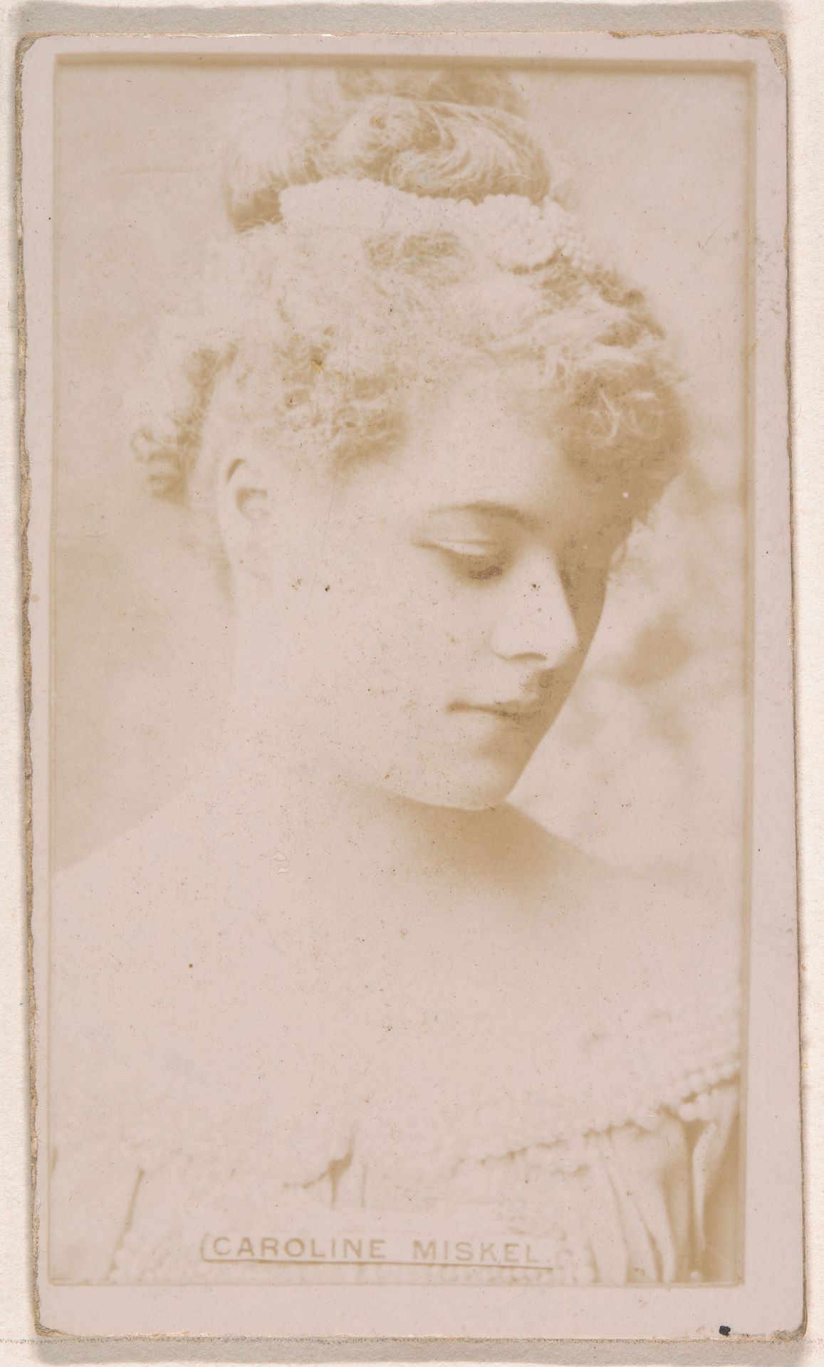 Caroline Miskel, from the Actresses series (N245) issued by Kinney Brothers to promote Sweet Caporal Cigarettes by Kinney Brothers Tobacco Company
