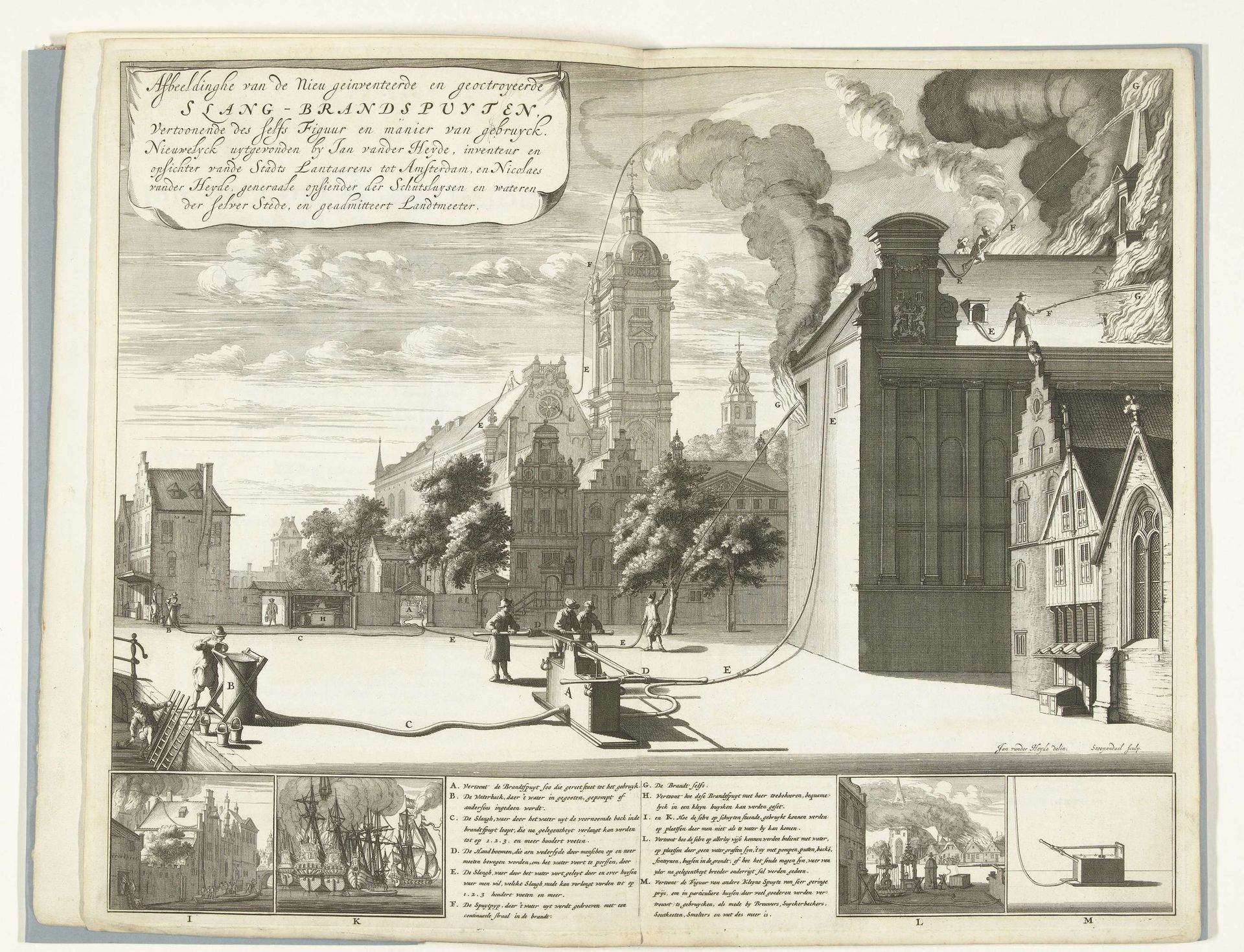 Toepassing van de nieuwe brandspuitslangen, 1677 by Daniël Stopendaal