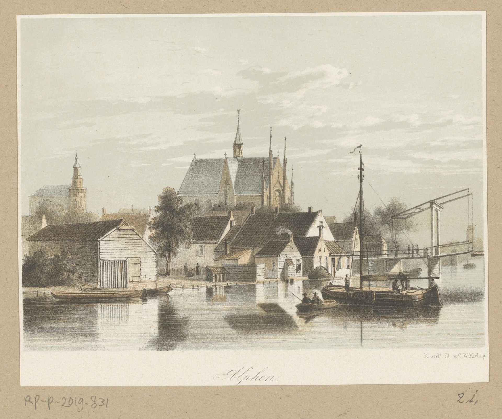 Gezicht op Alphen aan den Rijn by Anonymous