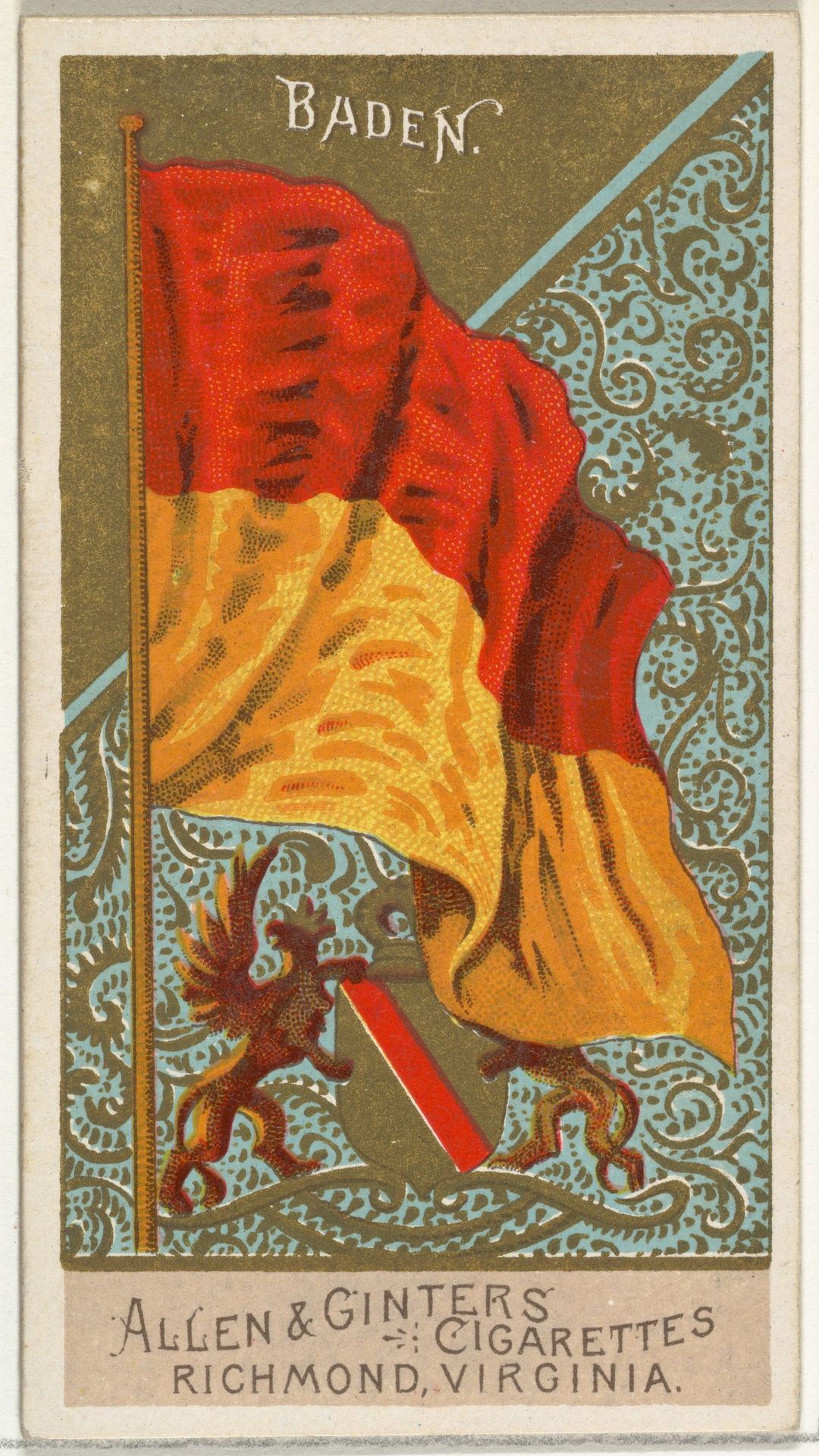 Baden, from Flags of All Nations, Series 2 (N10) for Allen & Ginter Cigarettes Brands by Allen & Ginter