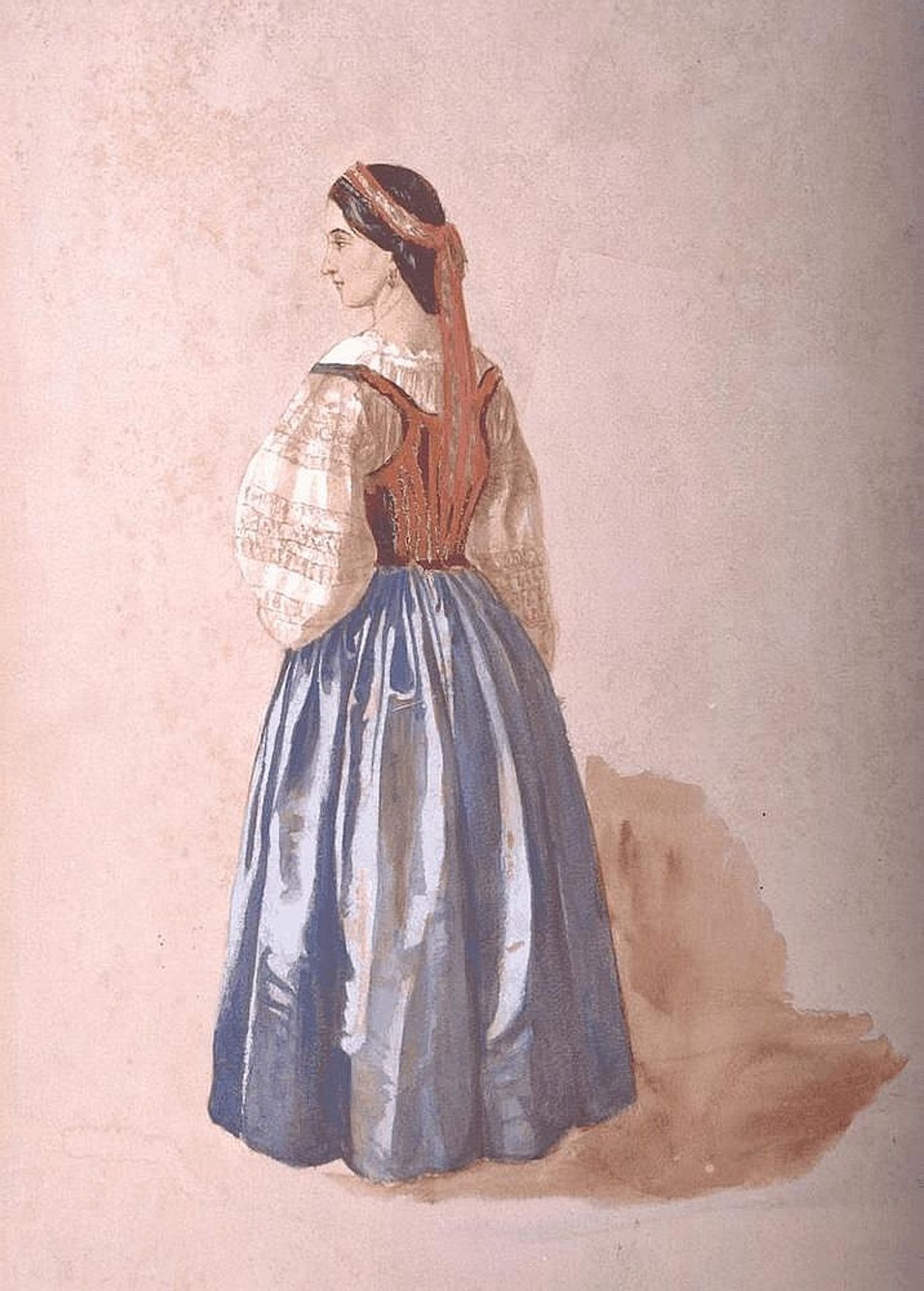 An Italian lady in costume by Carl Haag