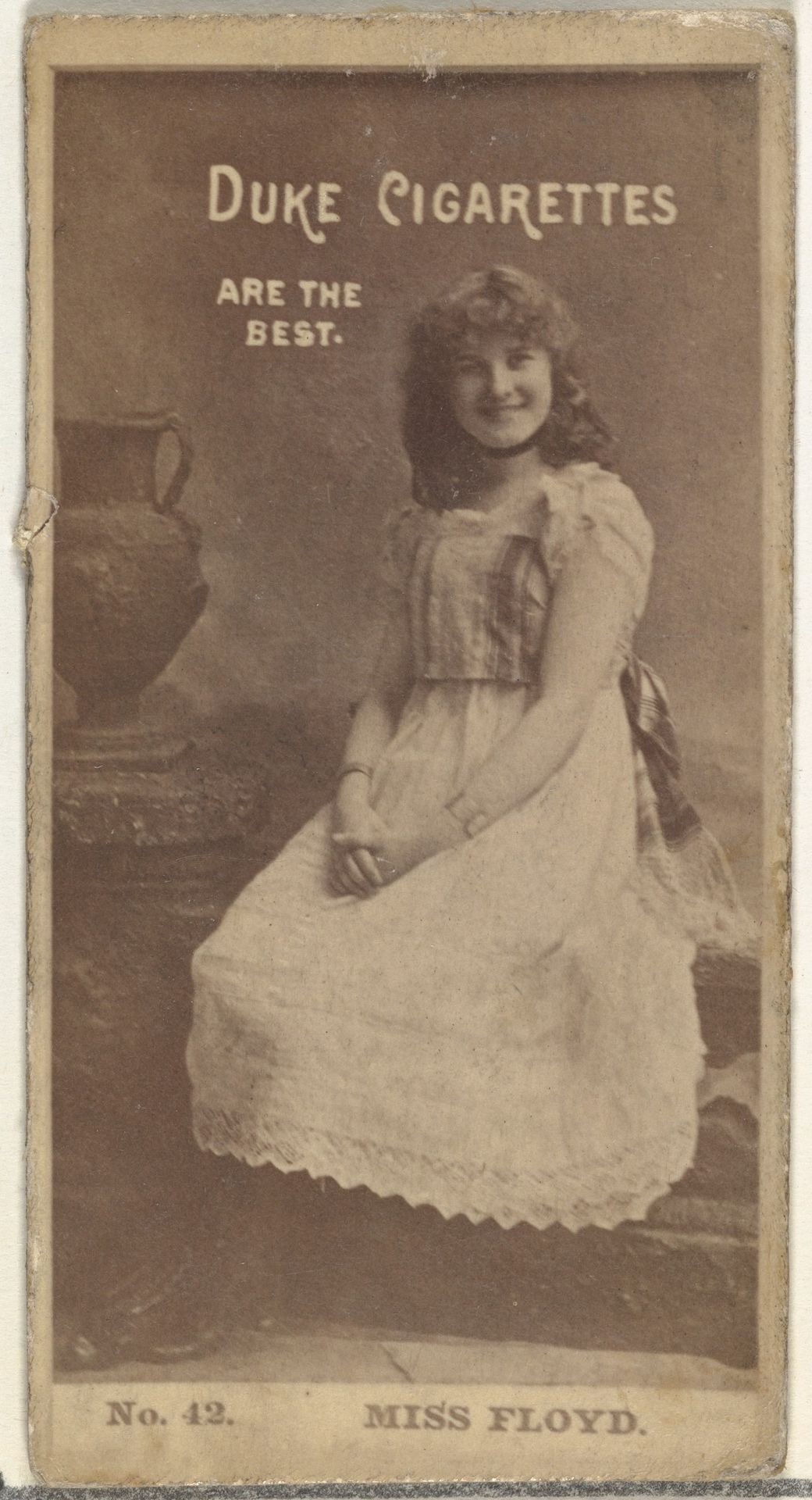 Card Number 42, Miss Floyd, from the Actors and Actresses series (N145-6) issued by Duke Sons & Co. to promote Duke Cigarettes by W. Duke, Sons & Co.