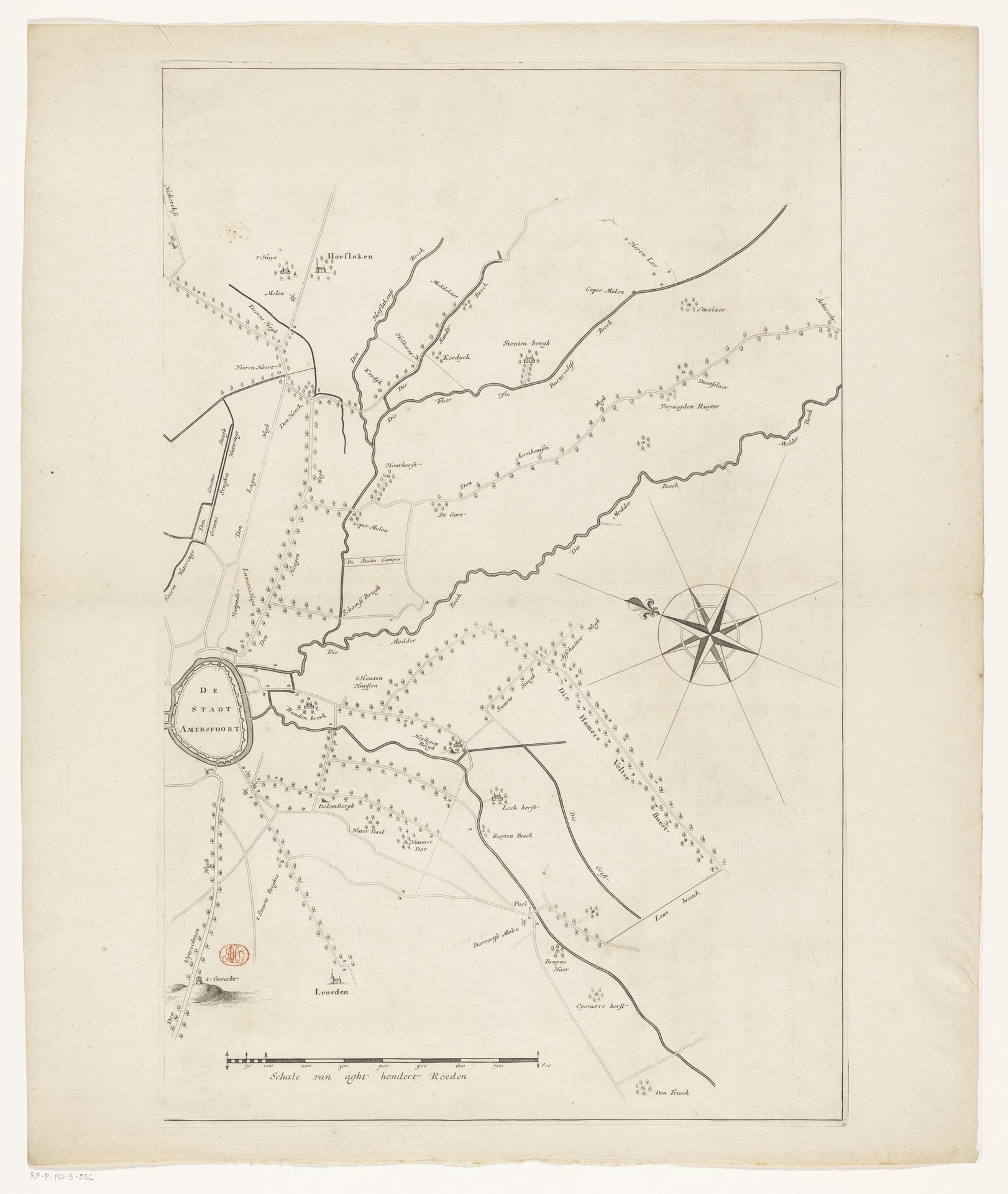 Kaart van de rivier de Eem (derde deel) by Thomas Doesburgh