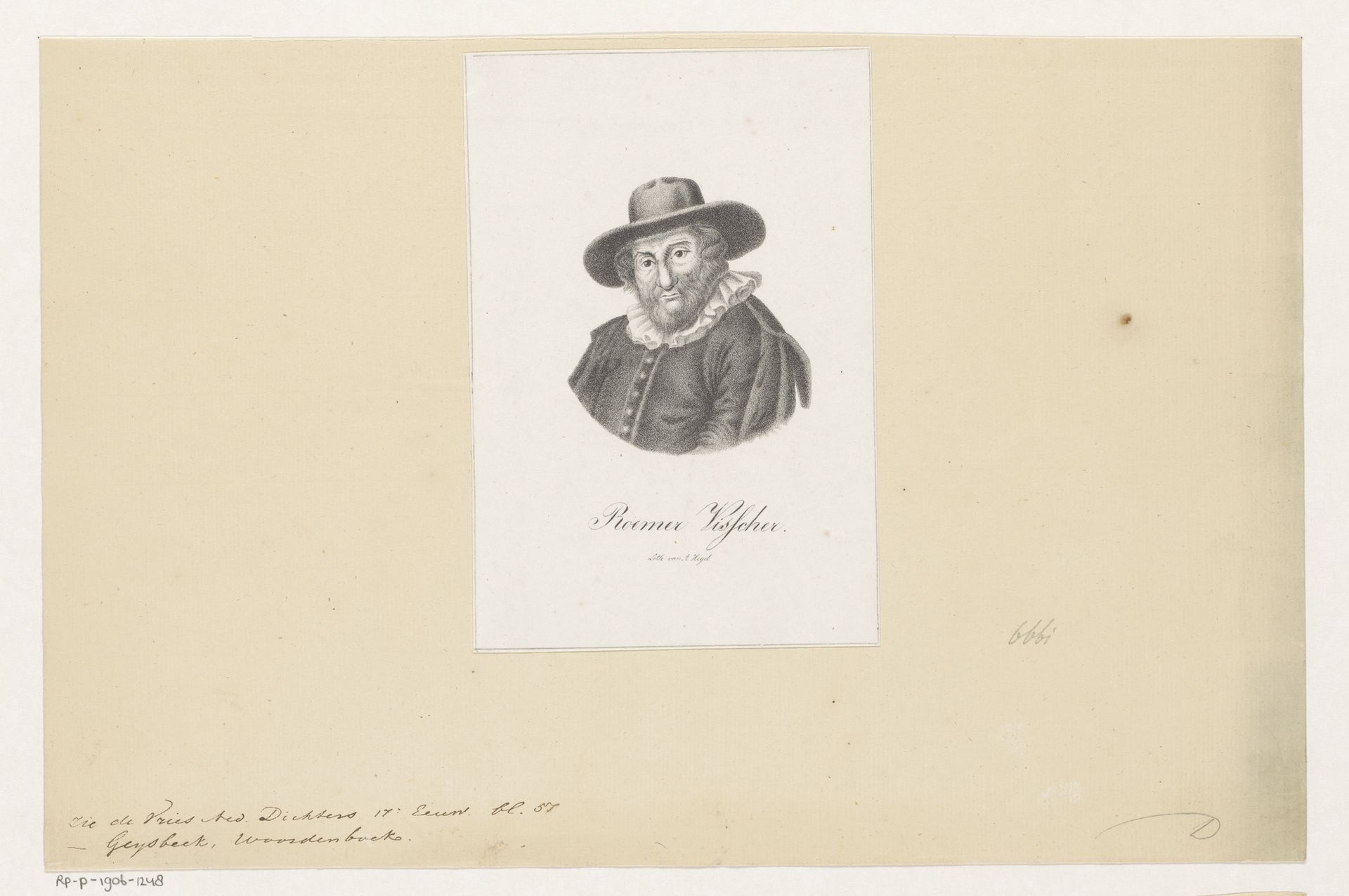 Portret van Roemer Visscher by A. Heyd