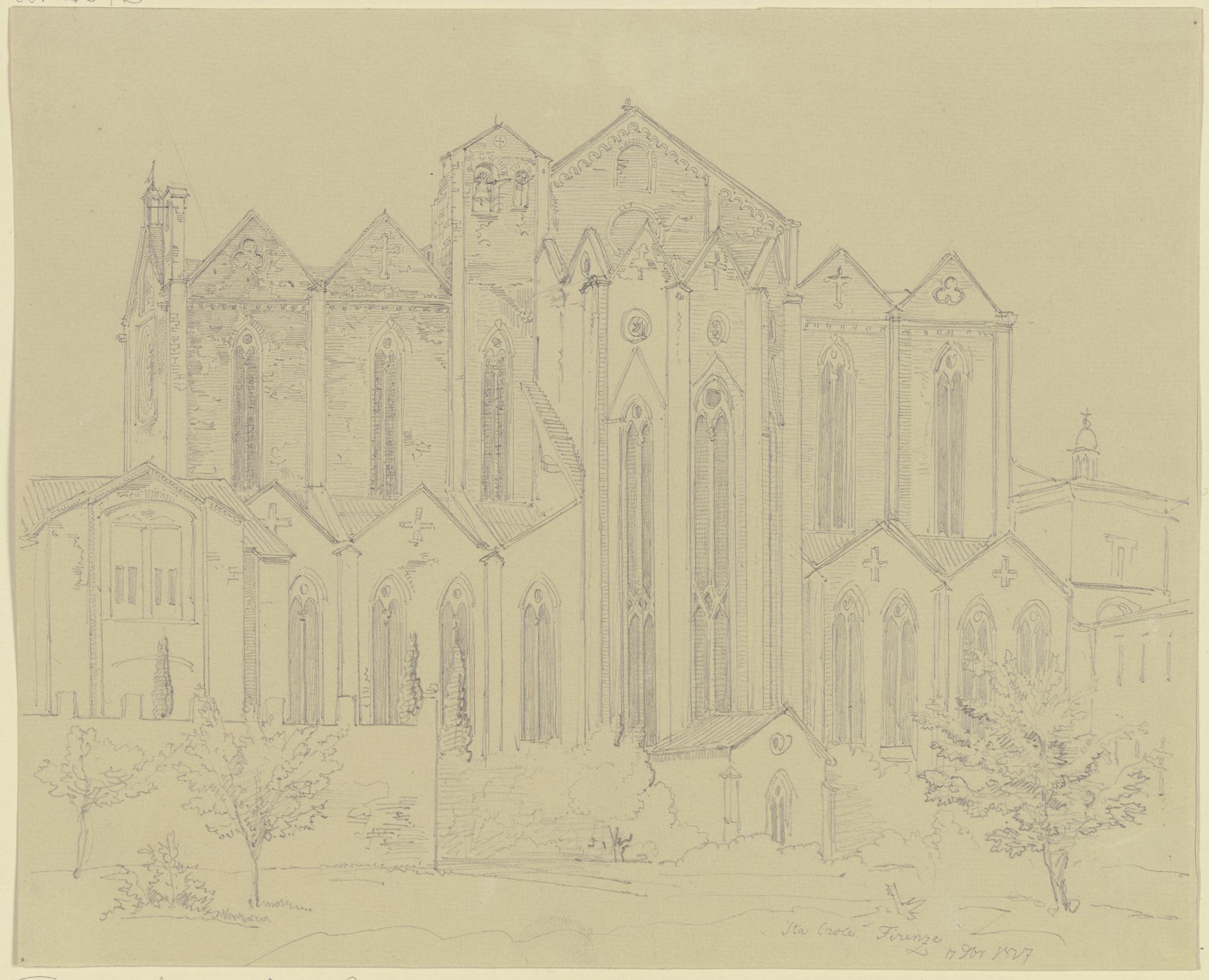 Santa Croce in Florence by Friedrich Maximilian Hessemer