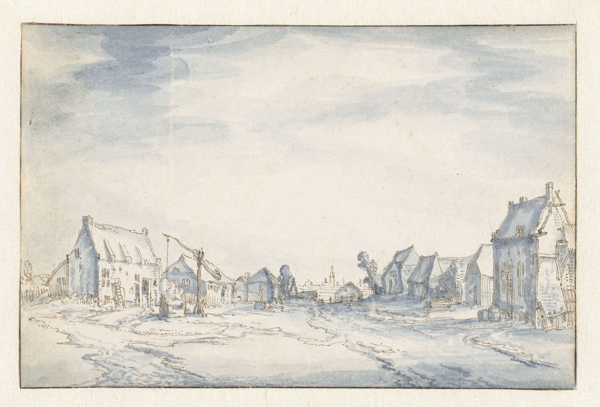 Dorpsgezicht by Claes Jansz. Visscher