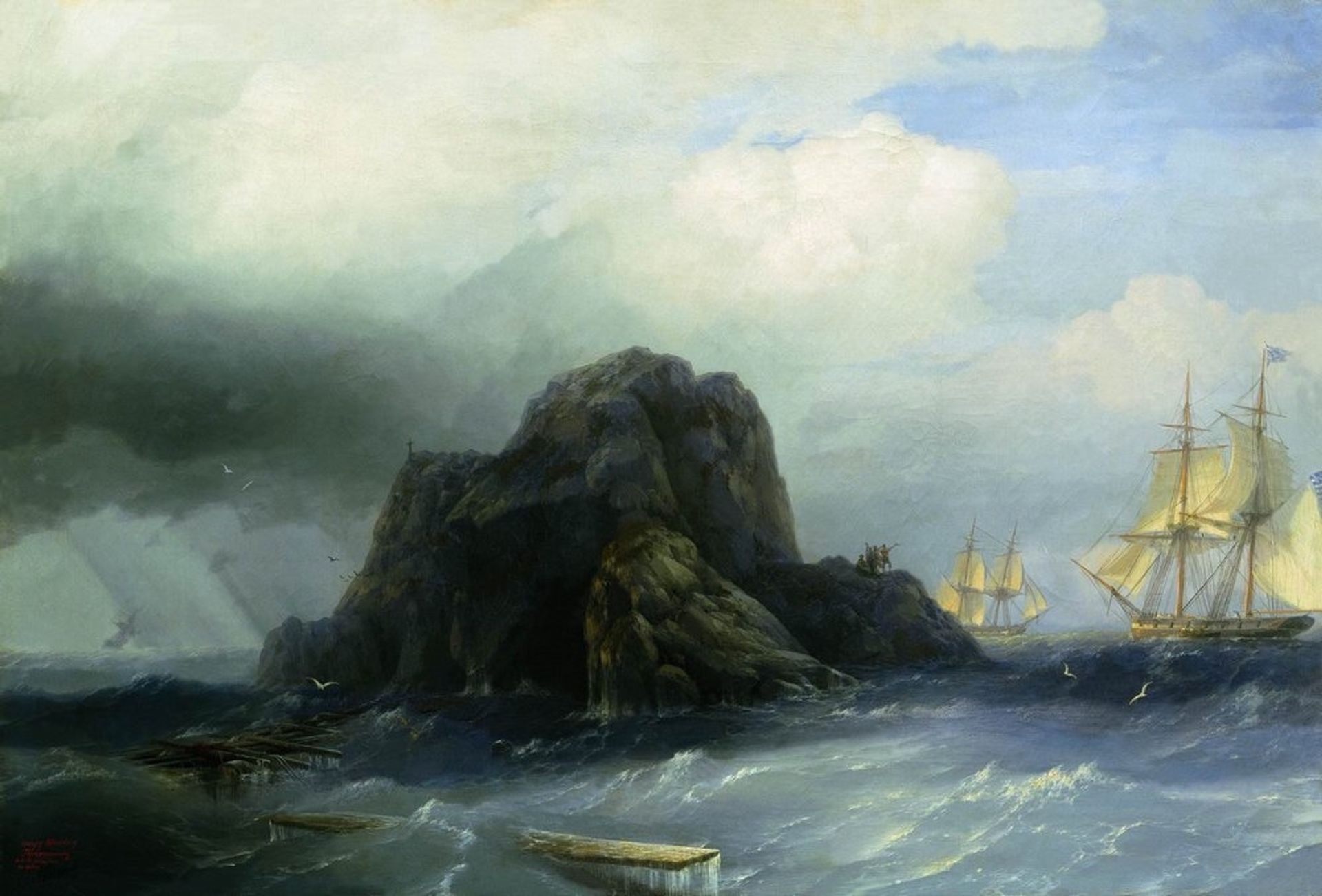 Rocky island by Ivan Konstantinovich Aivazovsky