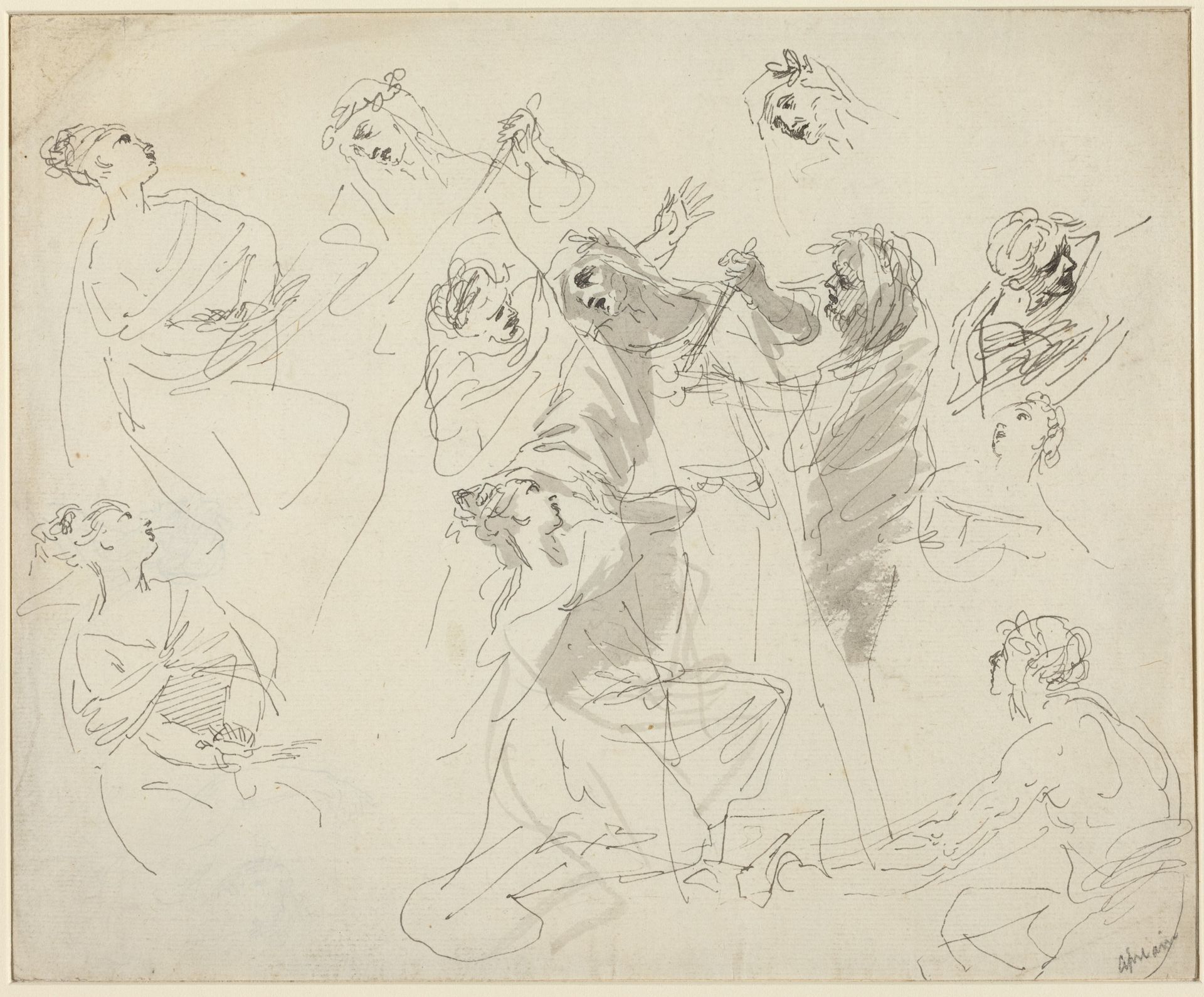 Figure Studies [recto] by Giovanni Battista Cipriani